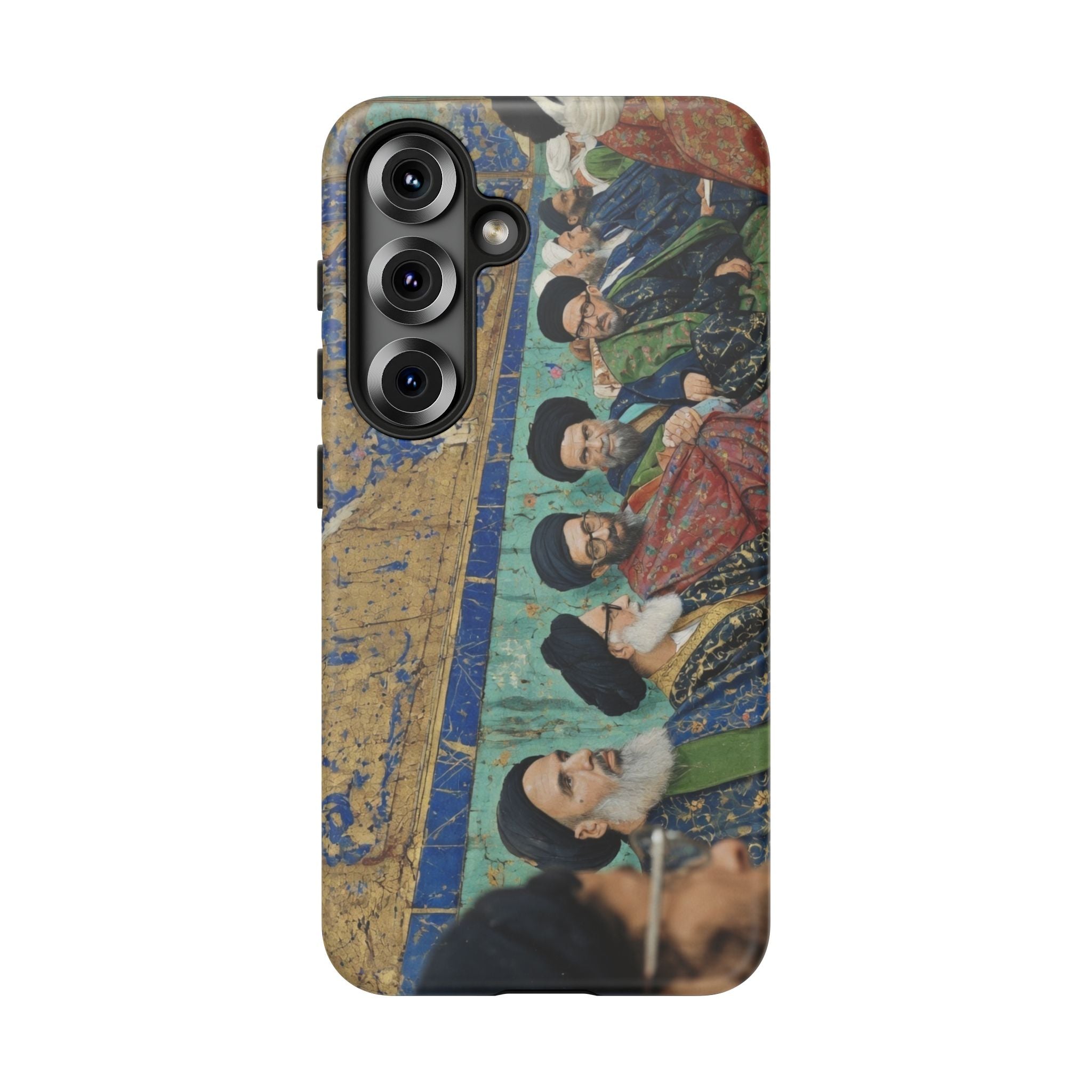 Religious Mosaic Phone Case — Vintage Shrine Scene Protective Hard Case