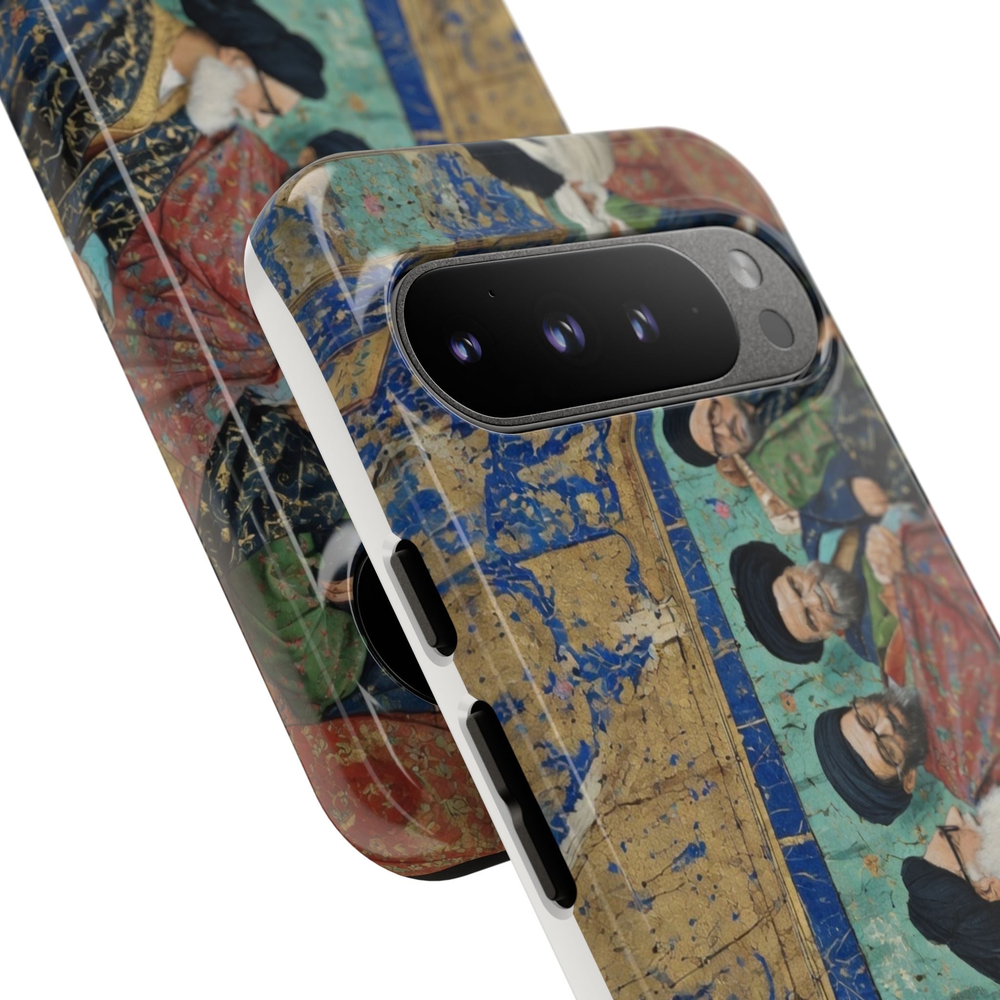 Religious Mosaic Phone Case — Vintage Shrine Scene Protective Hard Case