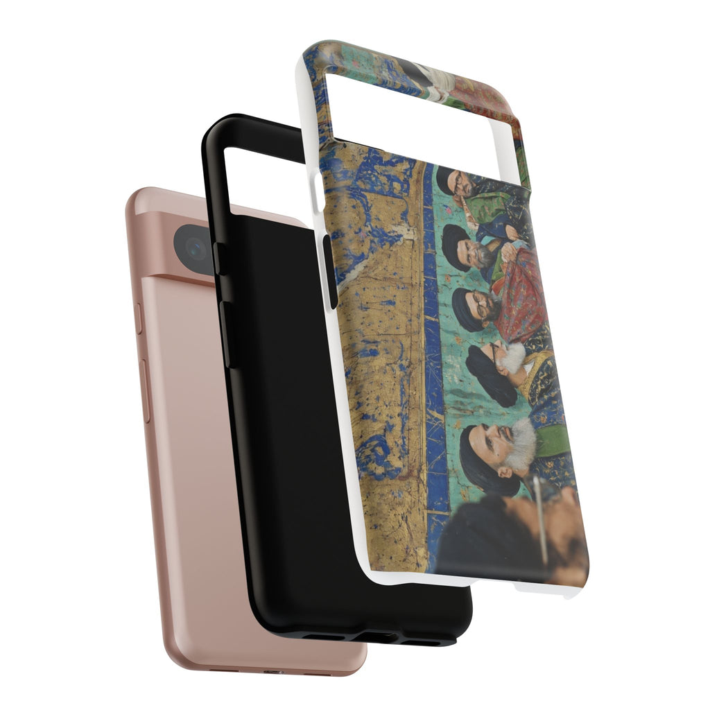 Religious Mosaic Phone Case — Vintage Shrine Scene Protective Hard Case