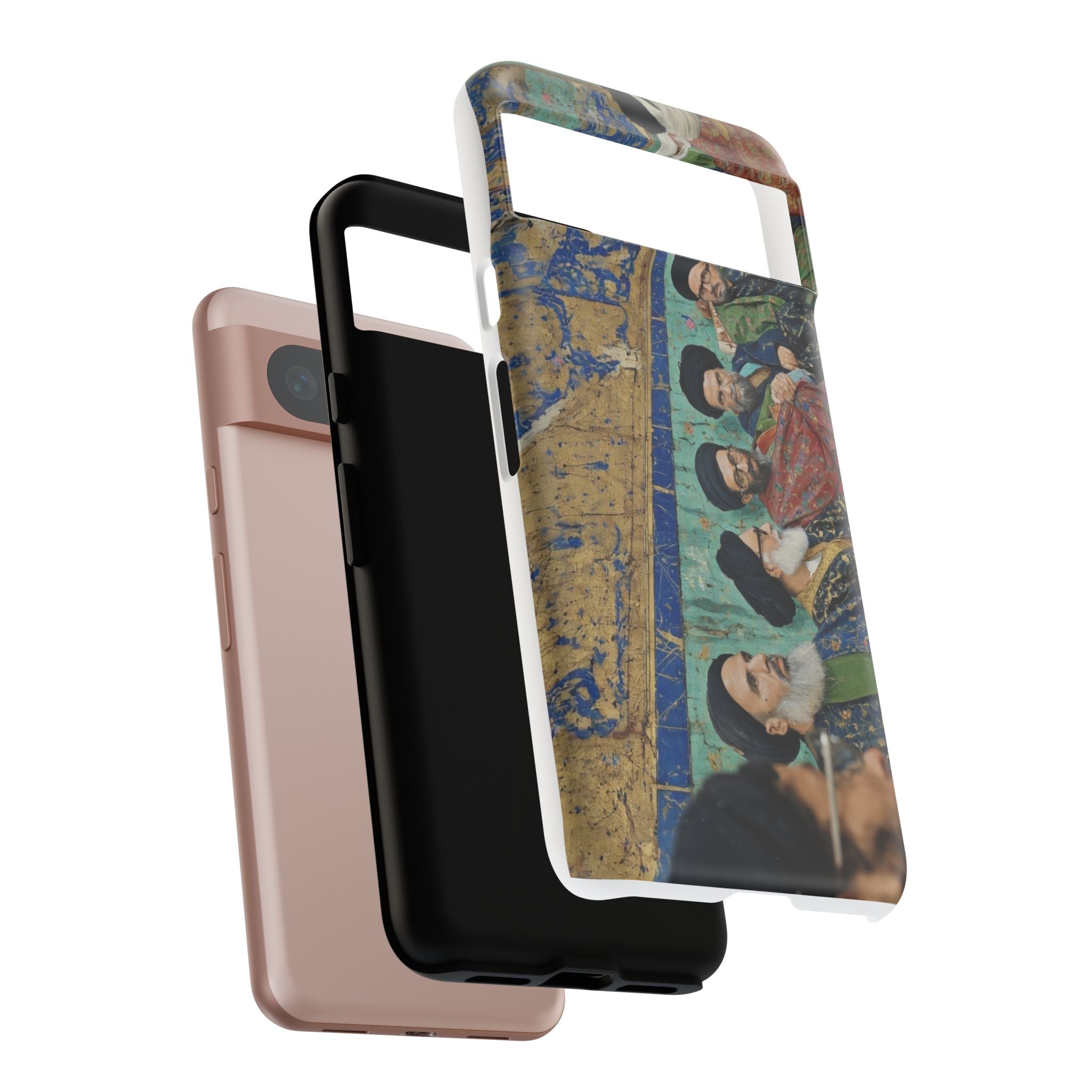Religious Mosaic Phone Case — Vintage Shrine Scene Protective Hard Case
