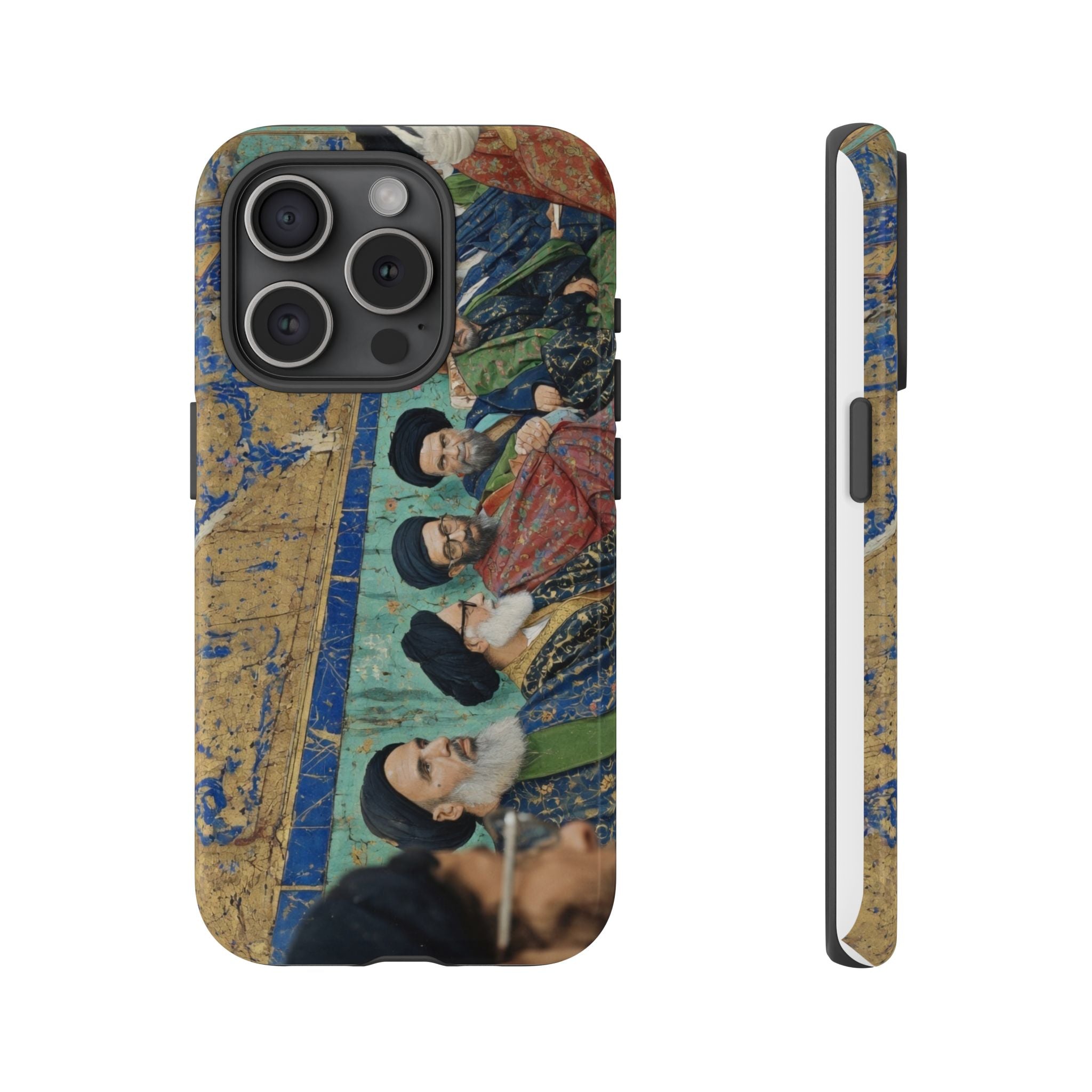 Religious Mosaic Phone Case — Vintage Shrine Scene Protective Hard Case