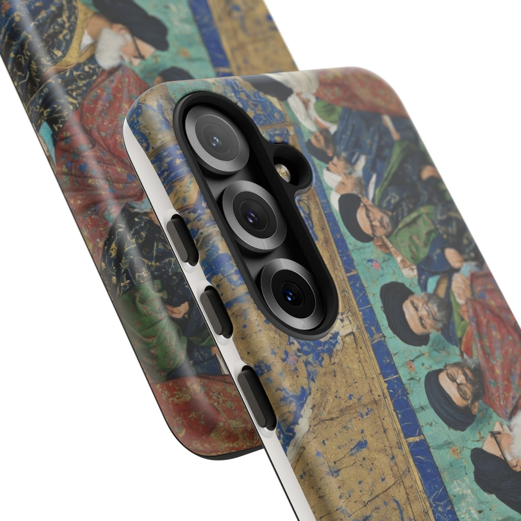 Religious Mosaic Phone Case — Vintage Shrine Scene Protective Hard Case