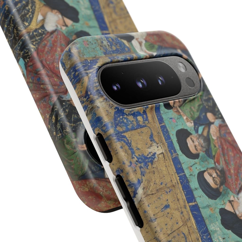 Religious Mosaic Phone Case — Vintage Shrine Scene Protective Hard Case