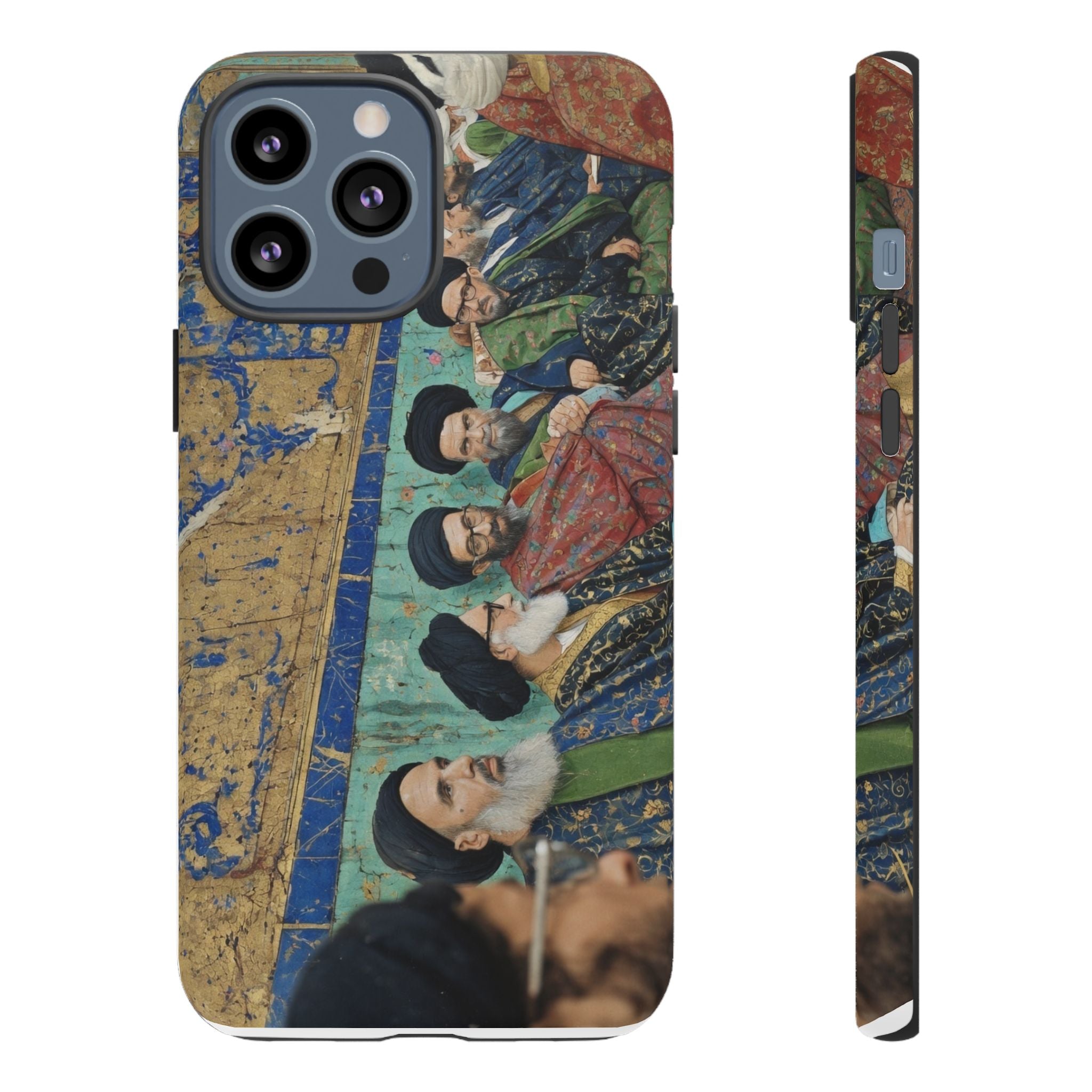 Religious Mosaic Phone Case — Vintage Shrine Scene Protective Hard Case