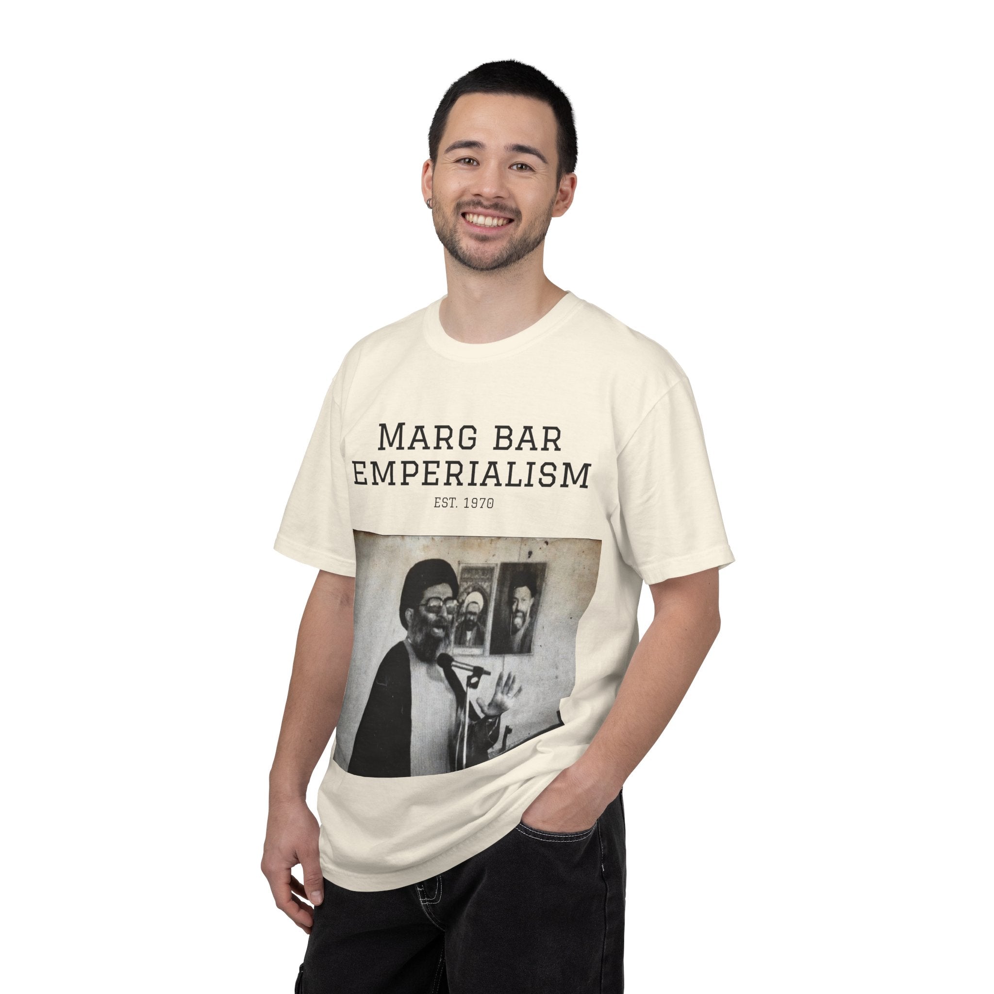 Marg Bar Emperialism Graphic T-Shirt — Vintage Protest Photo Tee