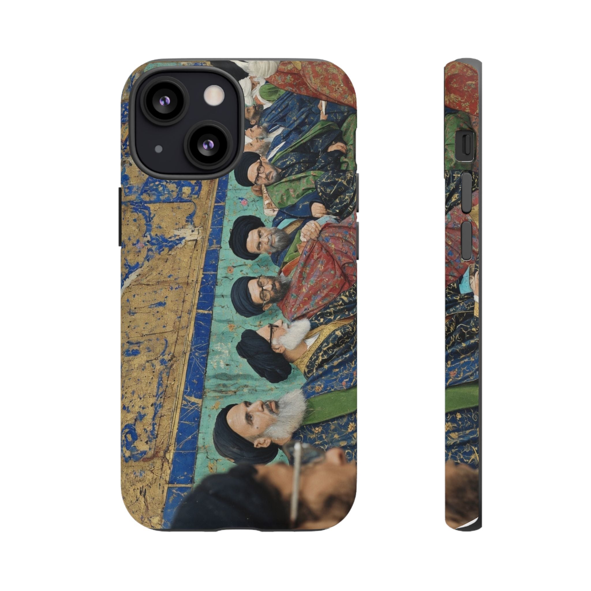 Religious Mosaic Phone Case — Vintage Shrine Scene Protective Hard Case