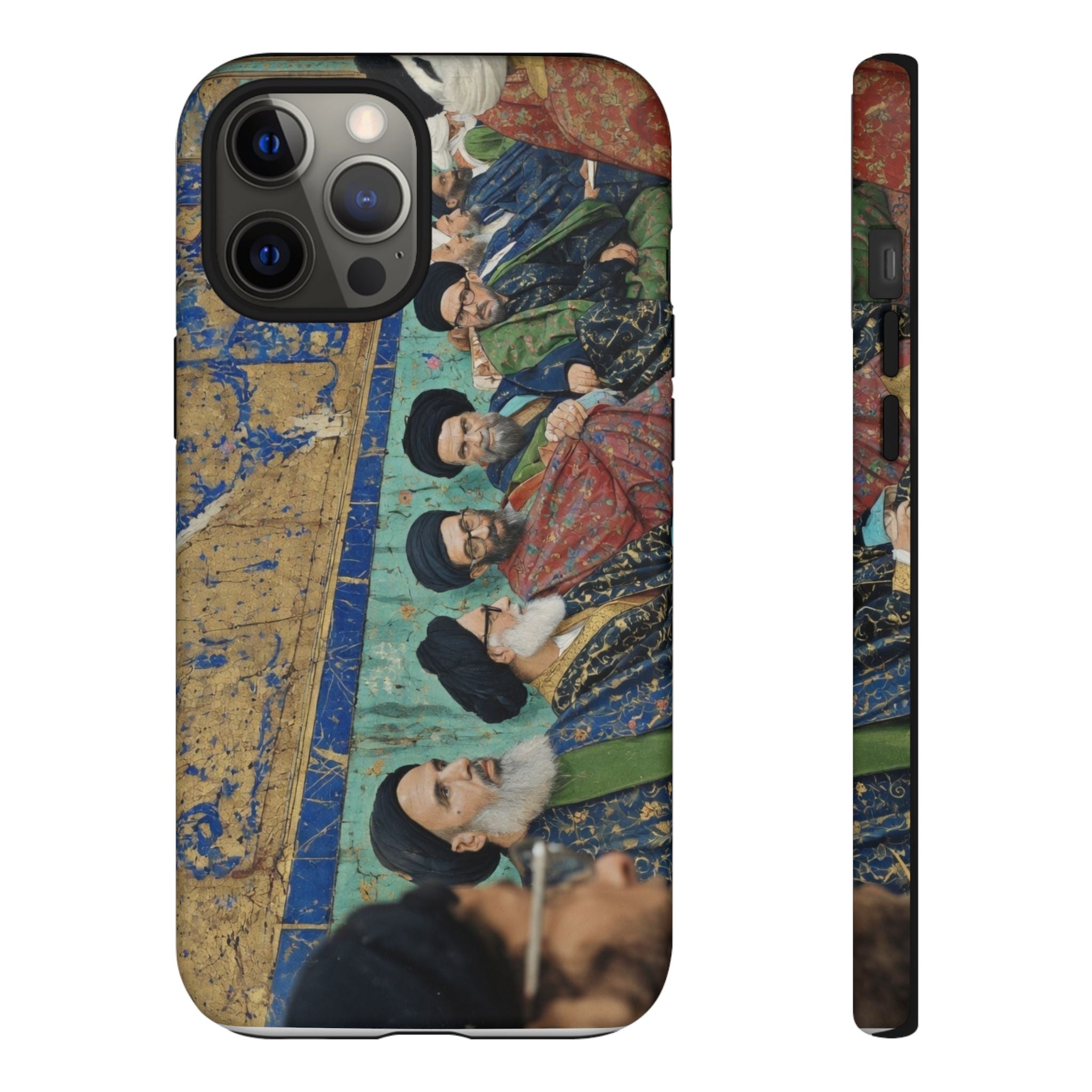 Religious Mosaic Phone Case — Vintage Shrine Scene Protective Hard Case