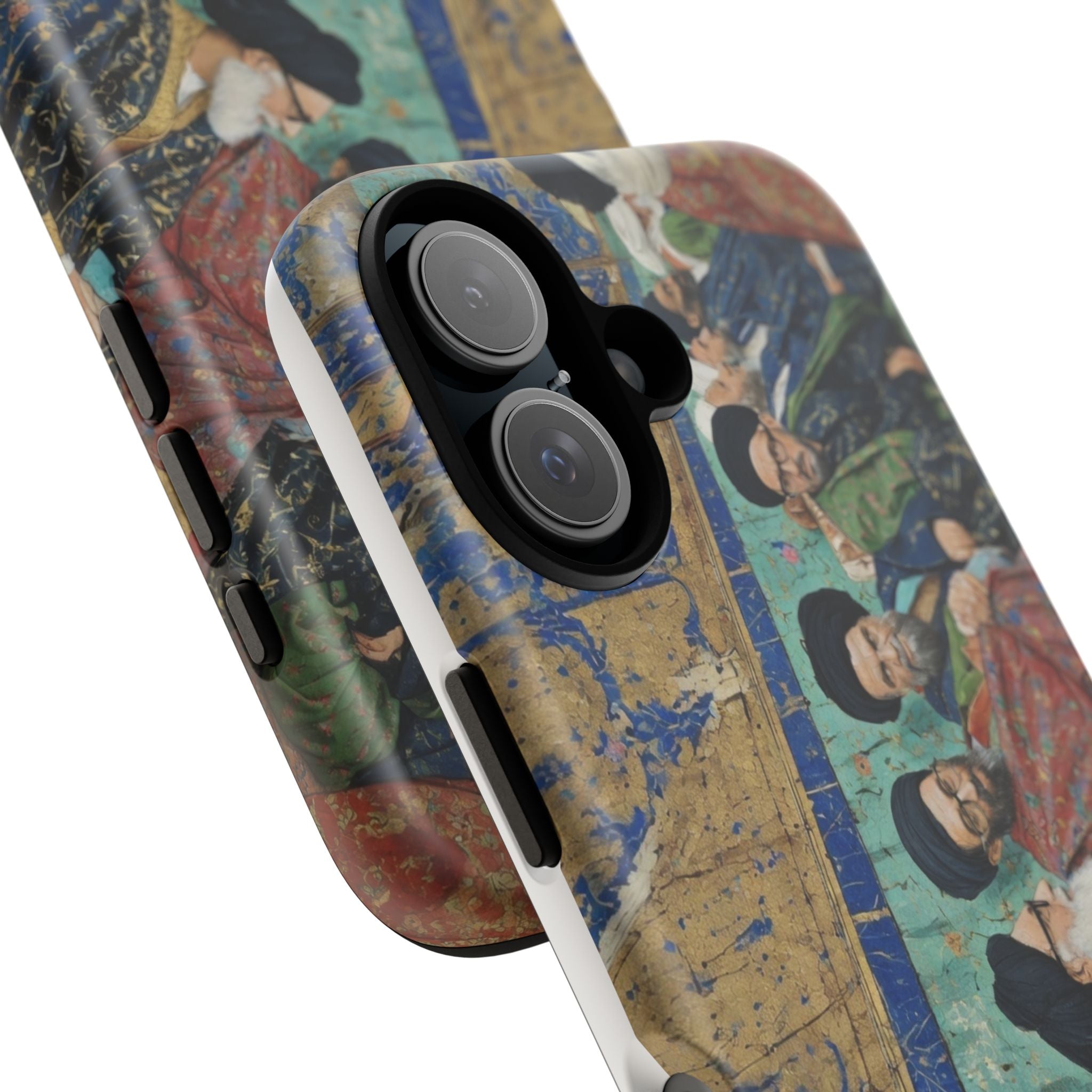 Religious Mosaic Phone Case — Vintage Shrine Scene Protective Hard Case