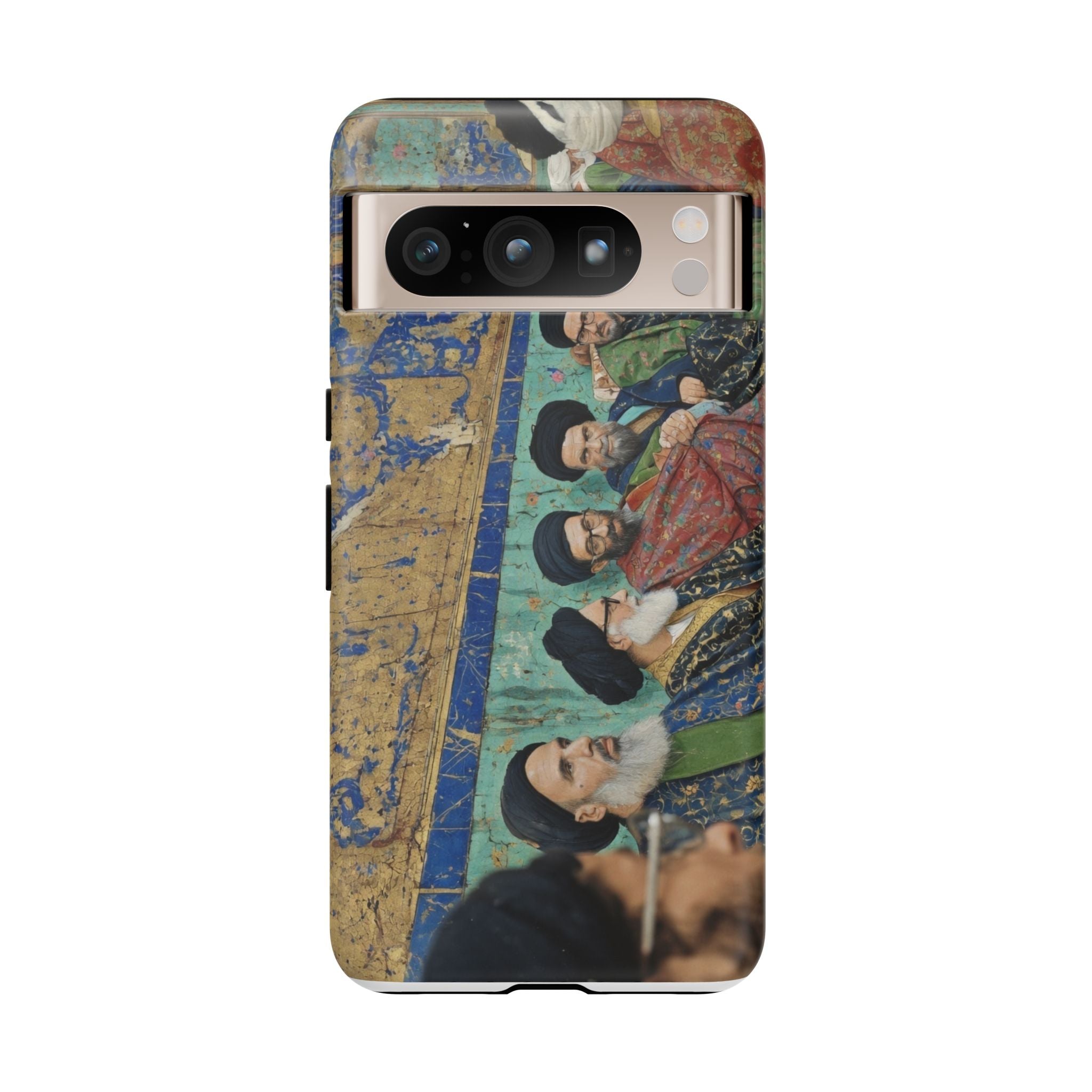Religious Mosaic Phone Case — Vintage Shrine Scene Protective Hard Case