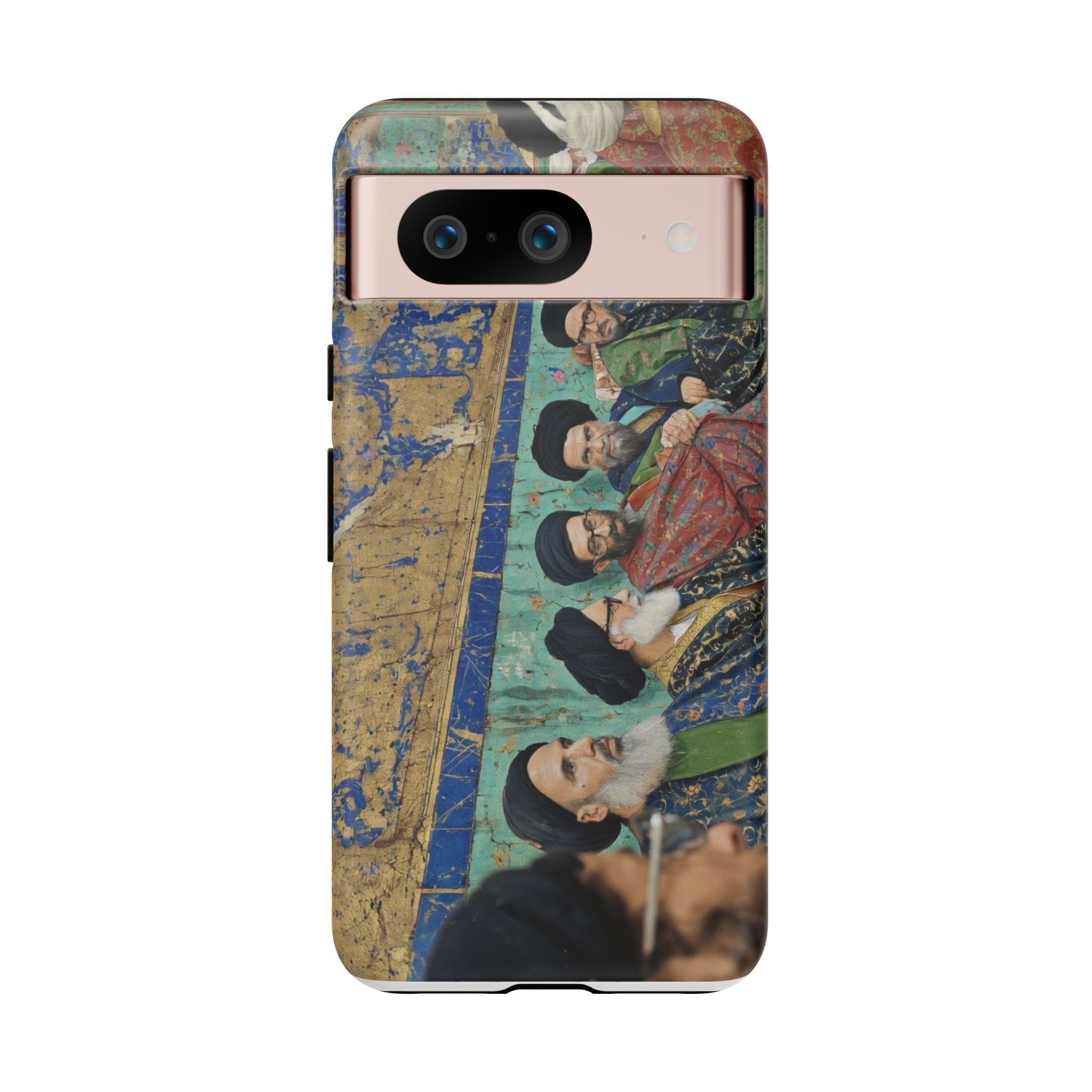 Religious Mosaic Phone Case — Vintage Shrine Scene Protective Hard Case