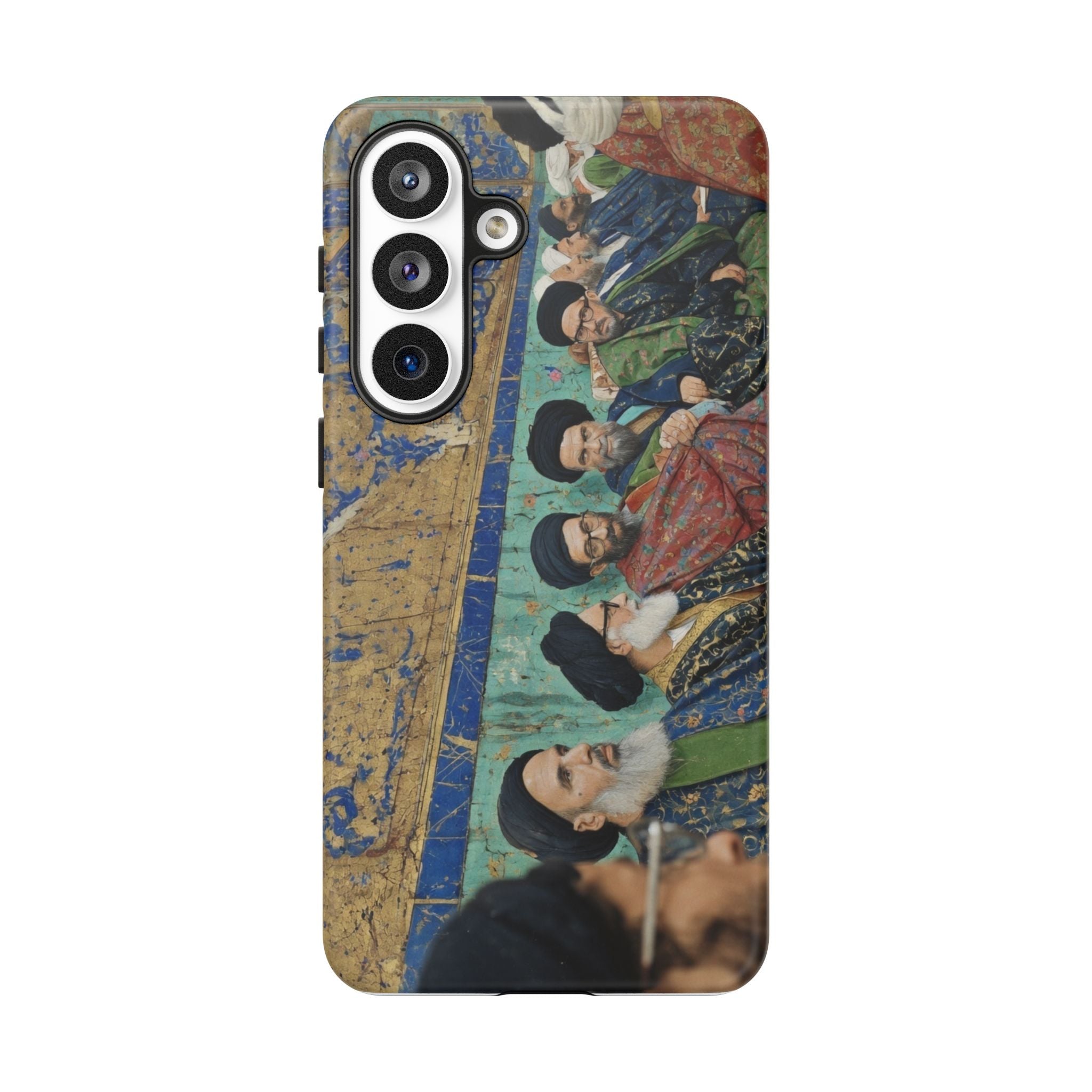 Religious Mosaic Phone Case — Vintage Shrine Scene Protective Hard Case