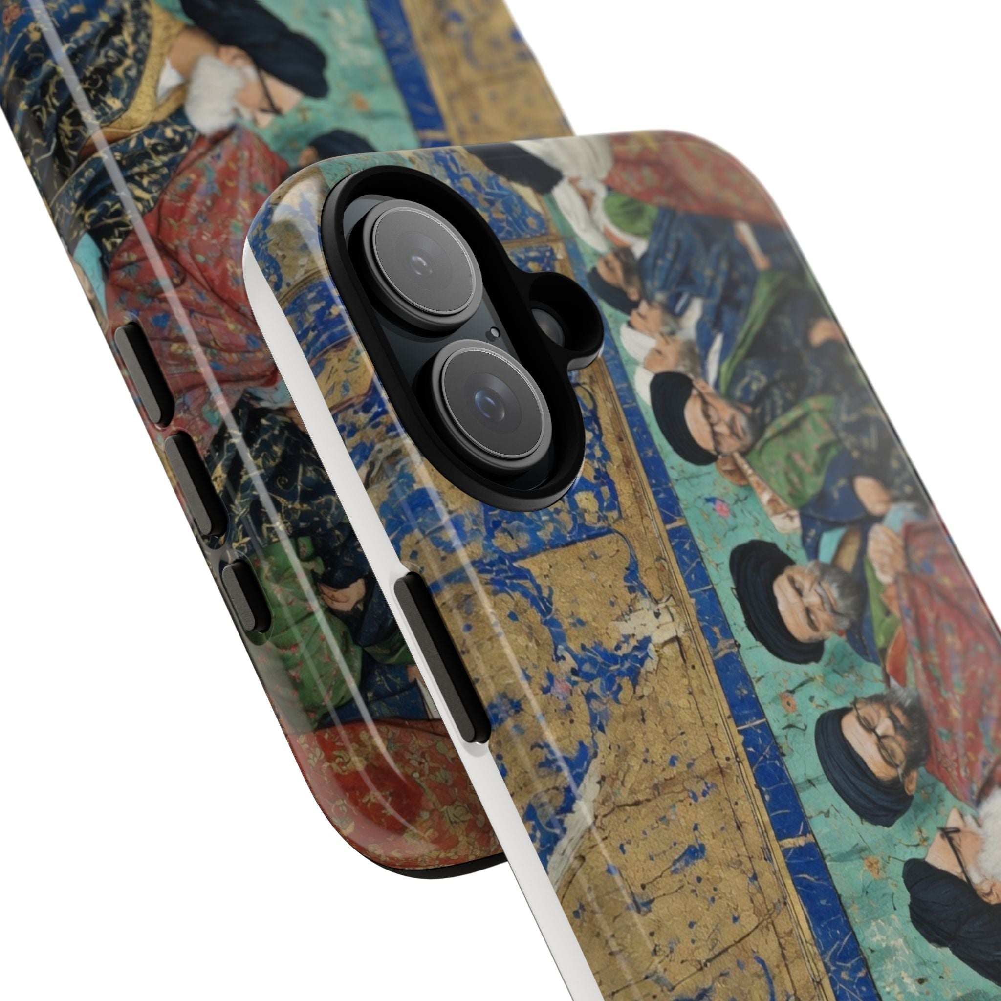 Religious Mosaic Phone Case — Vintage Shrine Scene Protective Hard Case