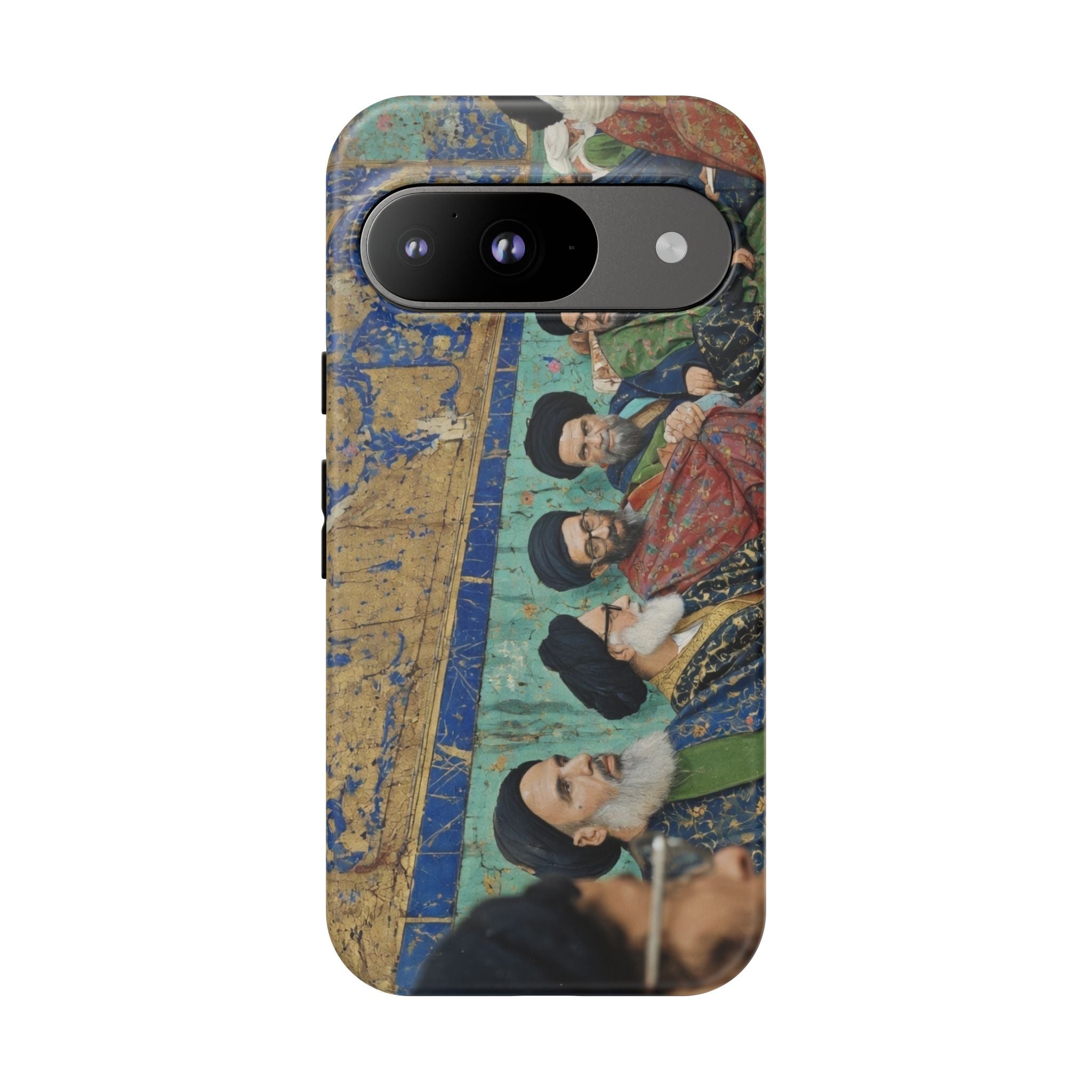 Religious Mosaic Phone Case — Vintage Shrine Scene Protective Hard Case