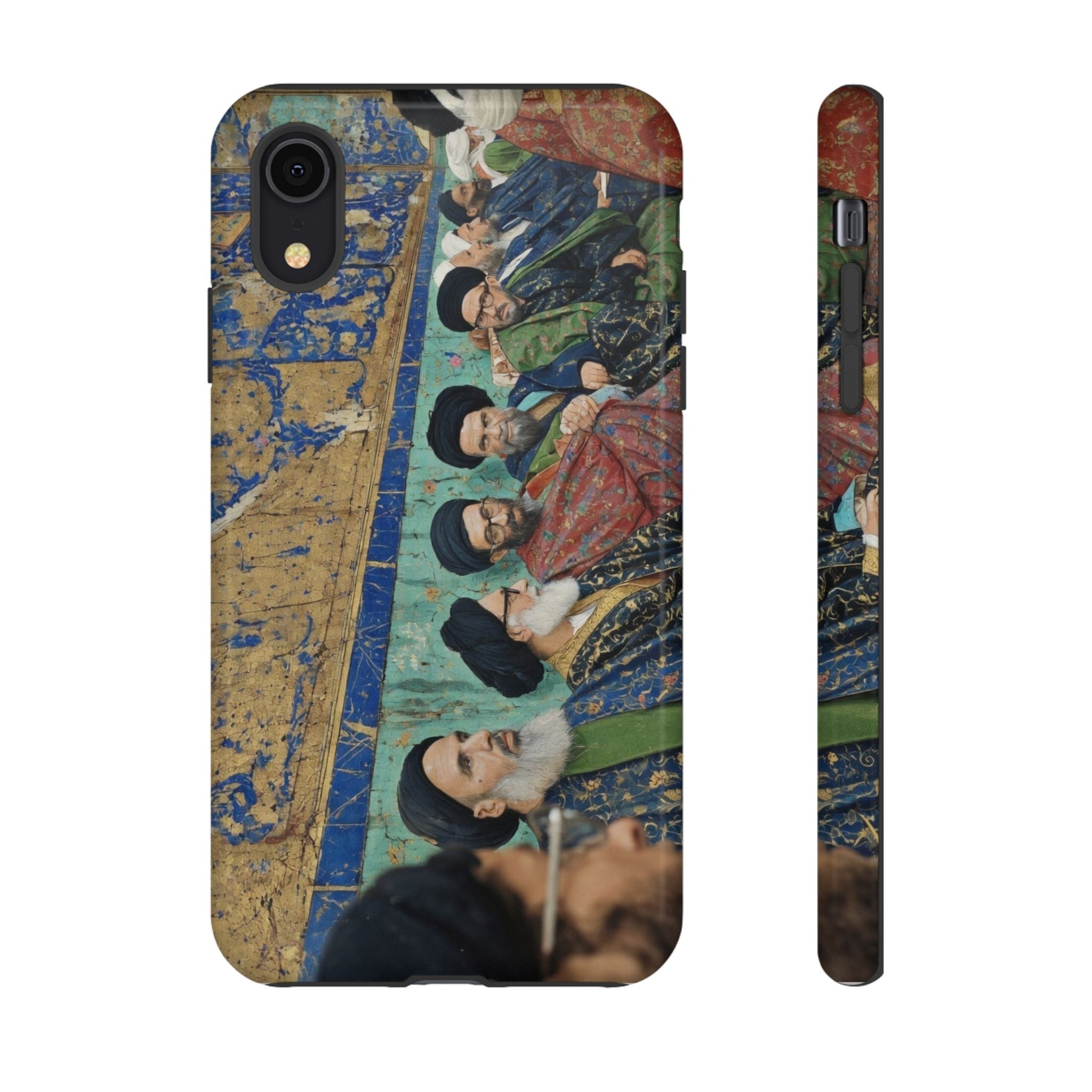 Religious Mosaic Phone Case — Vintage Shrine Scene Protective Hard Case