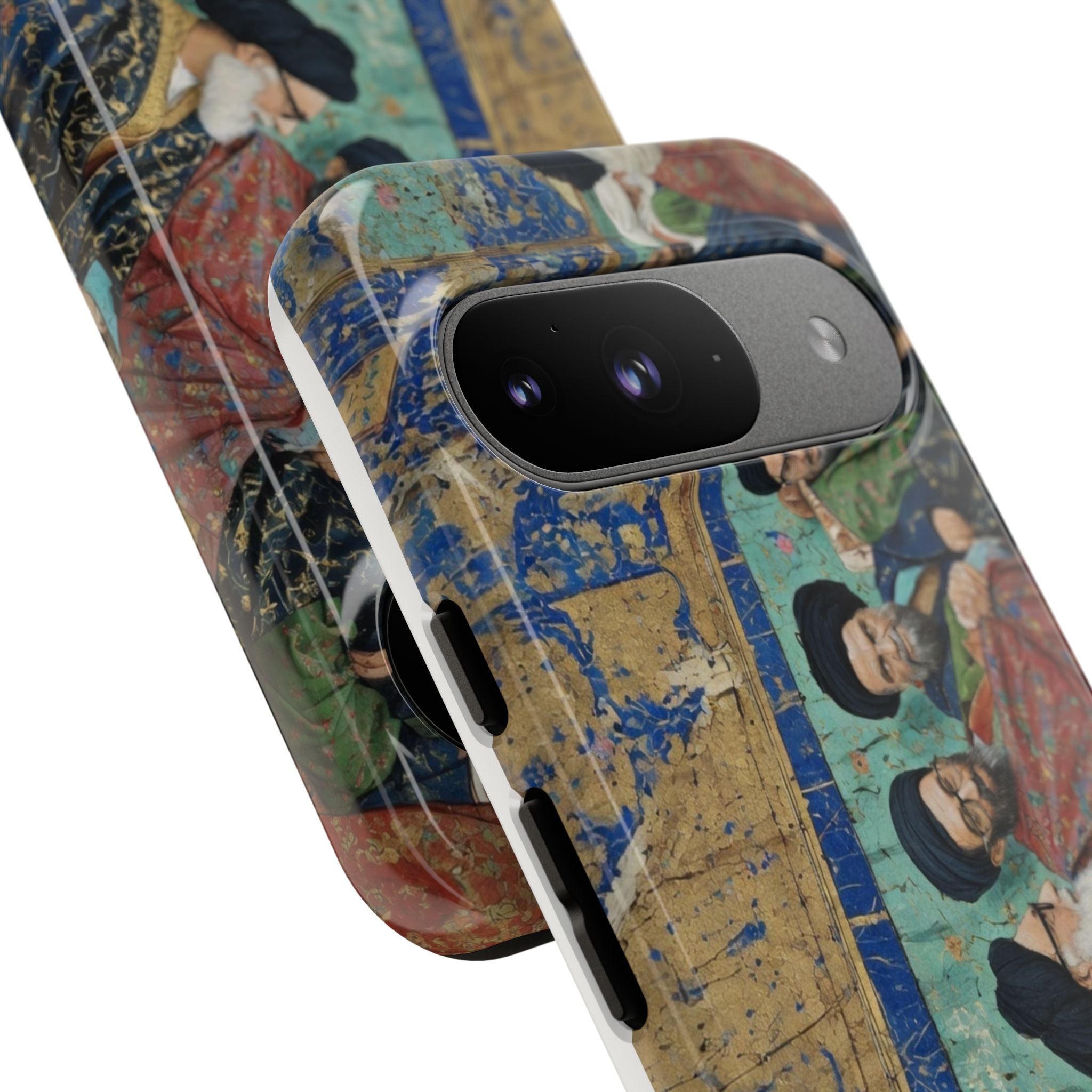 Religious Mosaic Phone Case — Vintage Shrine Scene Protective Hard Case