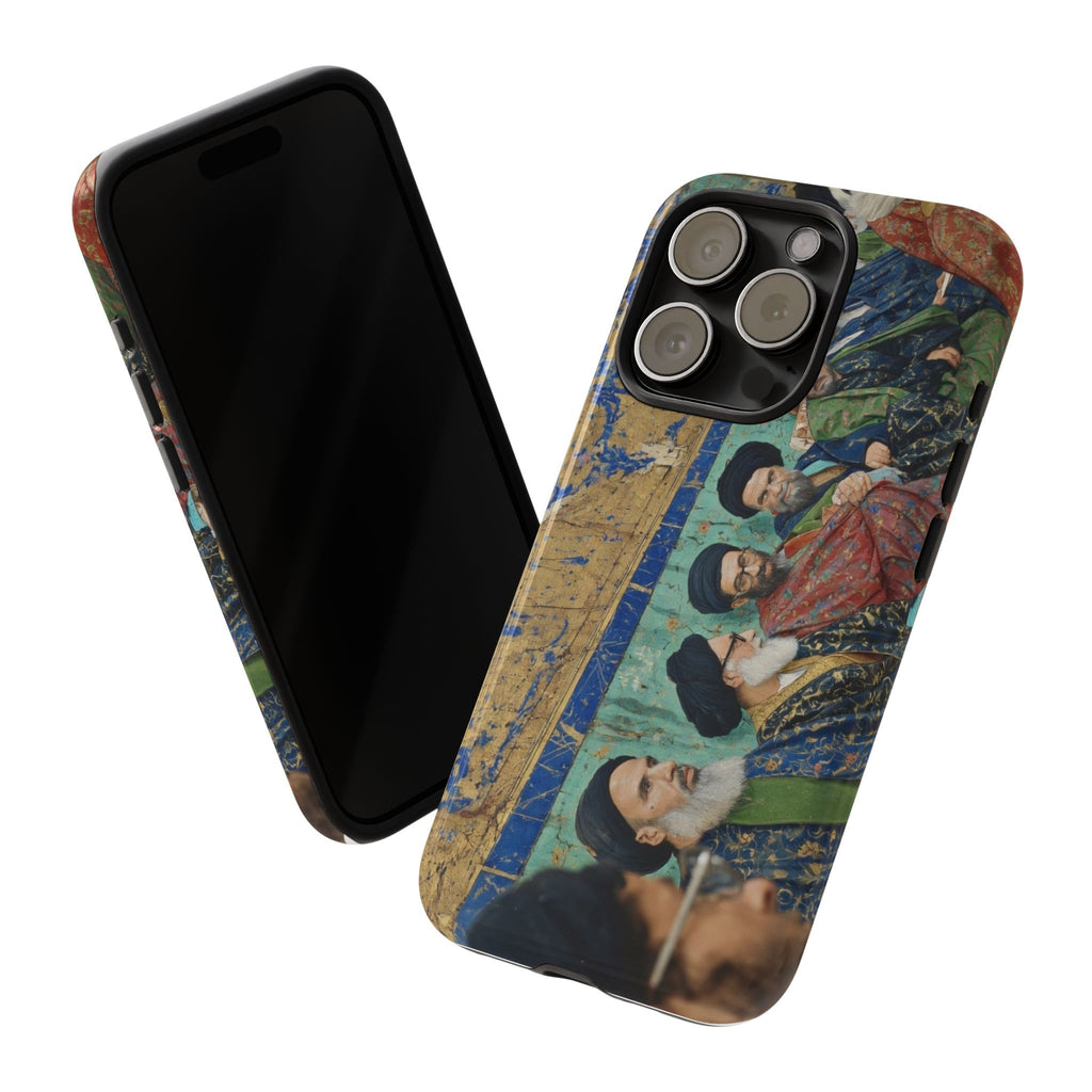 Religious Mosaic Phone Case — Vintage Shrine Scene Protective Hard Case