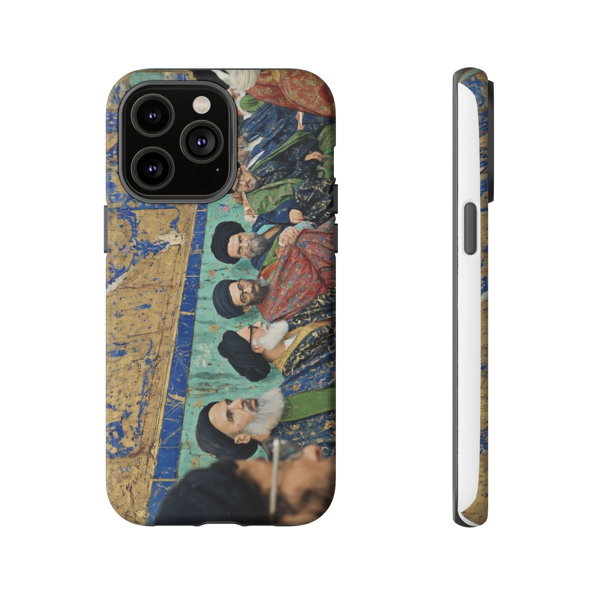 Religious Mosaic Phone Case — Vintage Shrine Scene Protective Hard Case