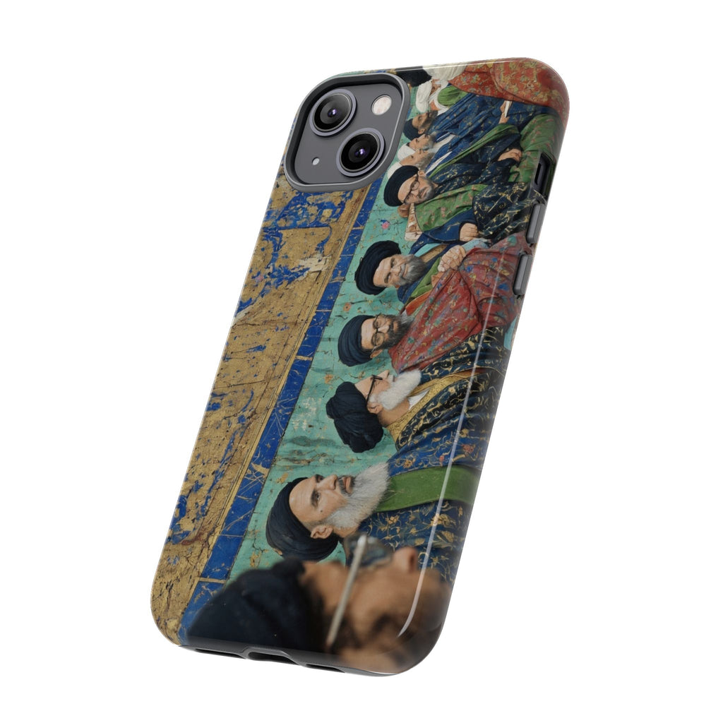Religious Mosaic Phone Case — Vintage Shrine Scene Protective Hard Case