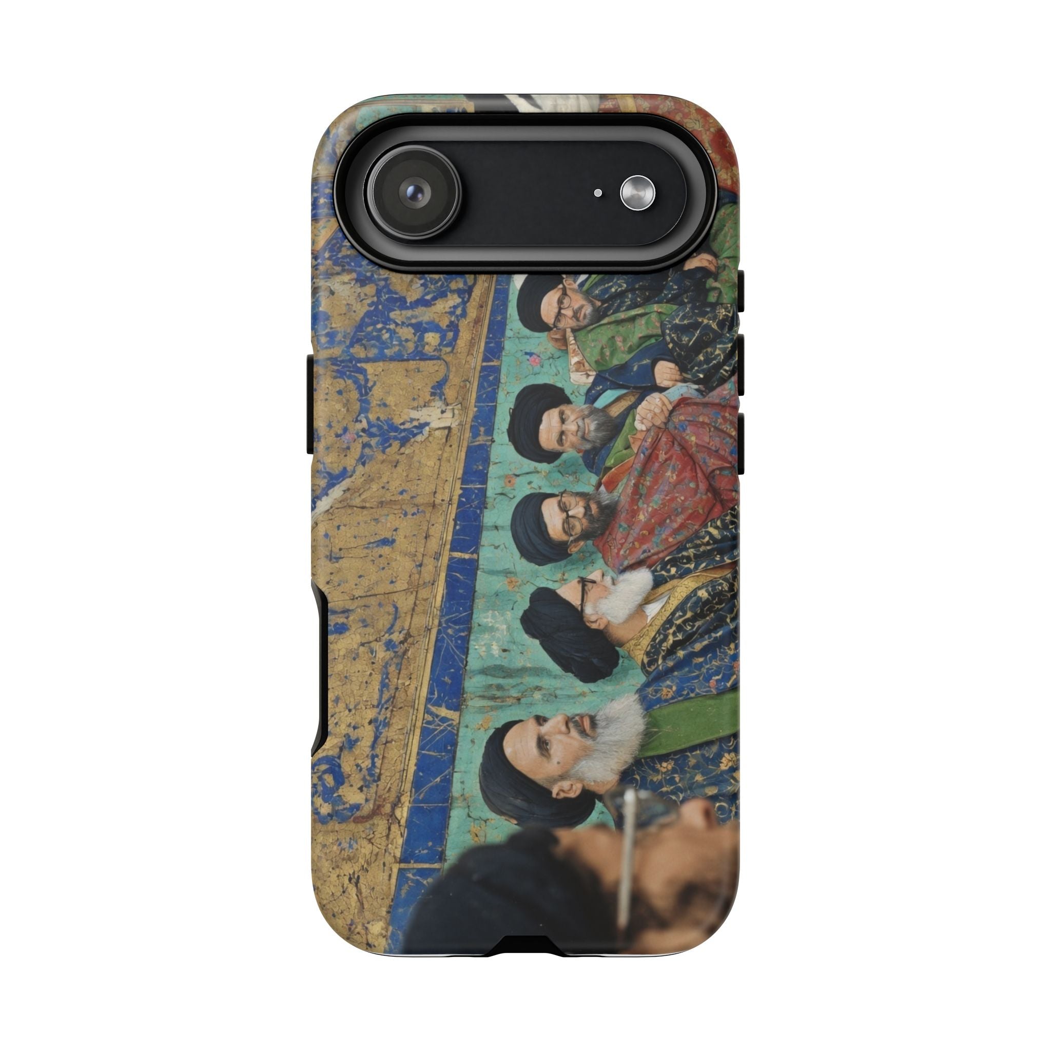 Religious Mosaic Phone Case — Vintage Shrine Scene Protective Hard Case