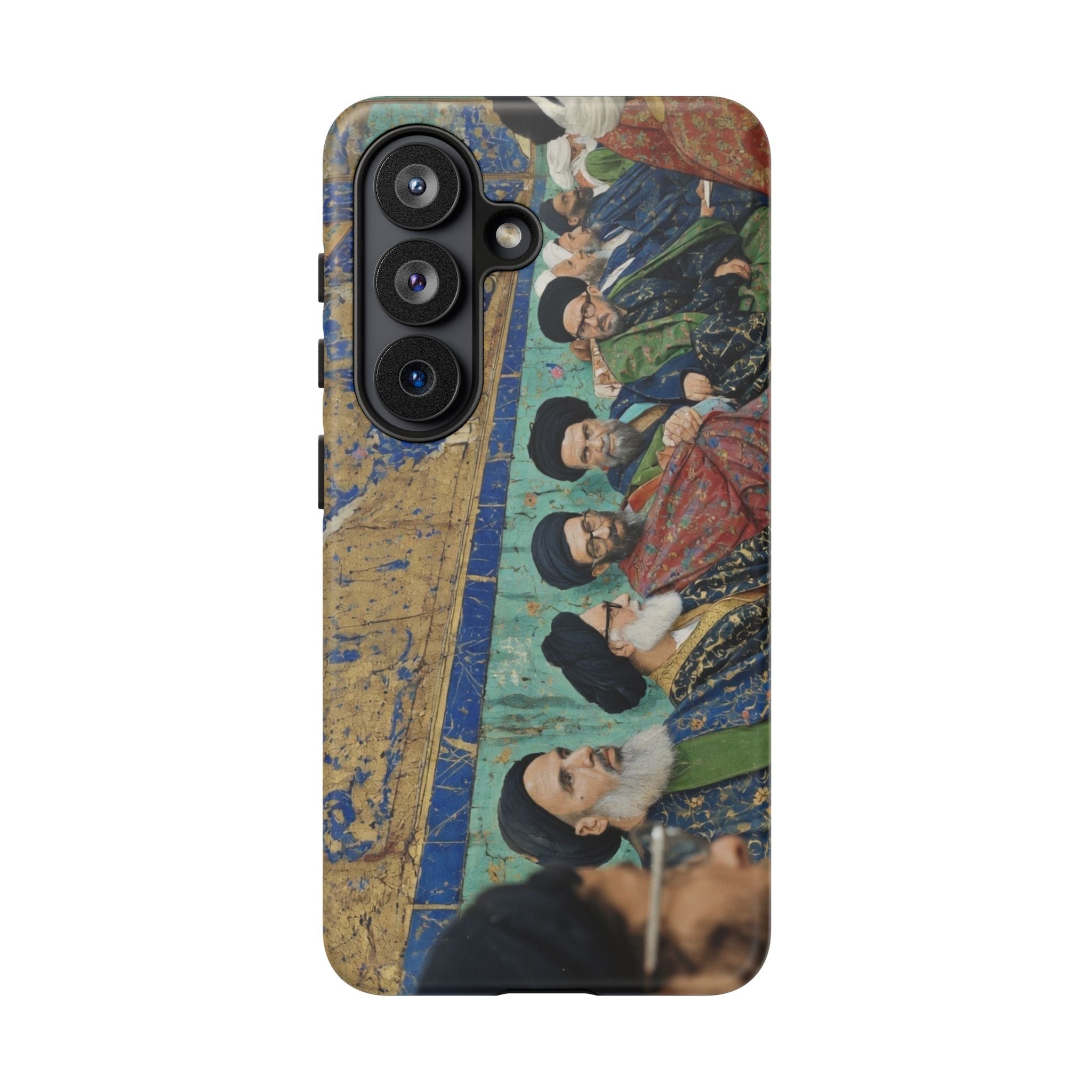 Religious Mosaic Phone Case — Vintage Shrine Scene Protective Hard Case