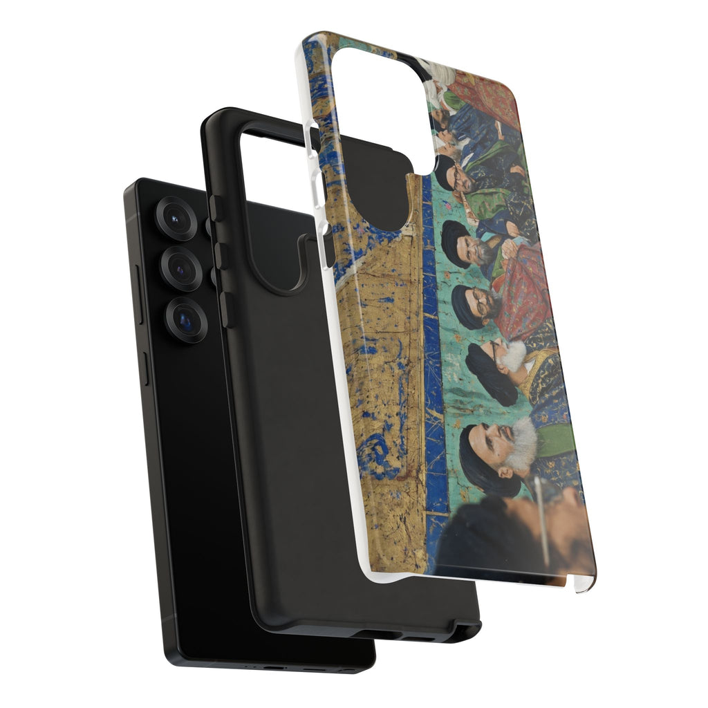 Religious Mosaic Phone Case — Vintage Shrine Scene Protective Hard Case