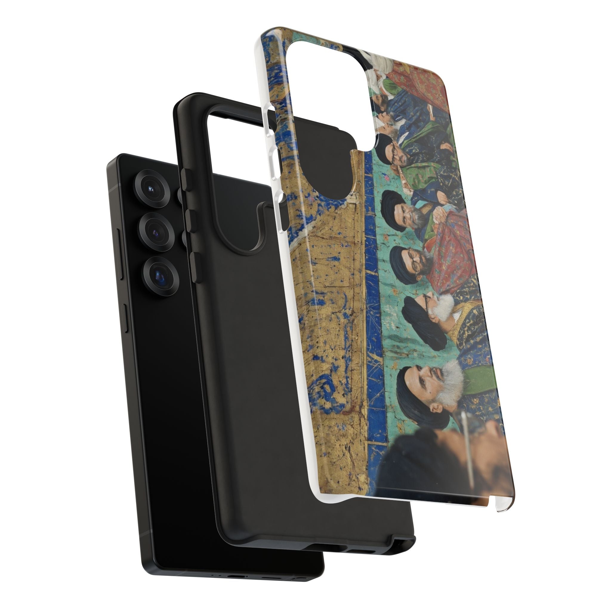 Religious Mosaic Phone Case — Vintage Shrine Scene Protective Hard Case