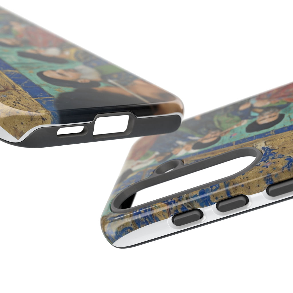 Religious Mosaic Phone Case — Vintage Shrine Scene Protective Hard Case