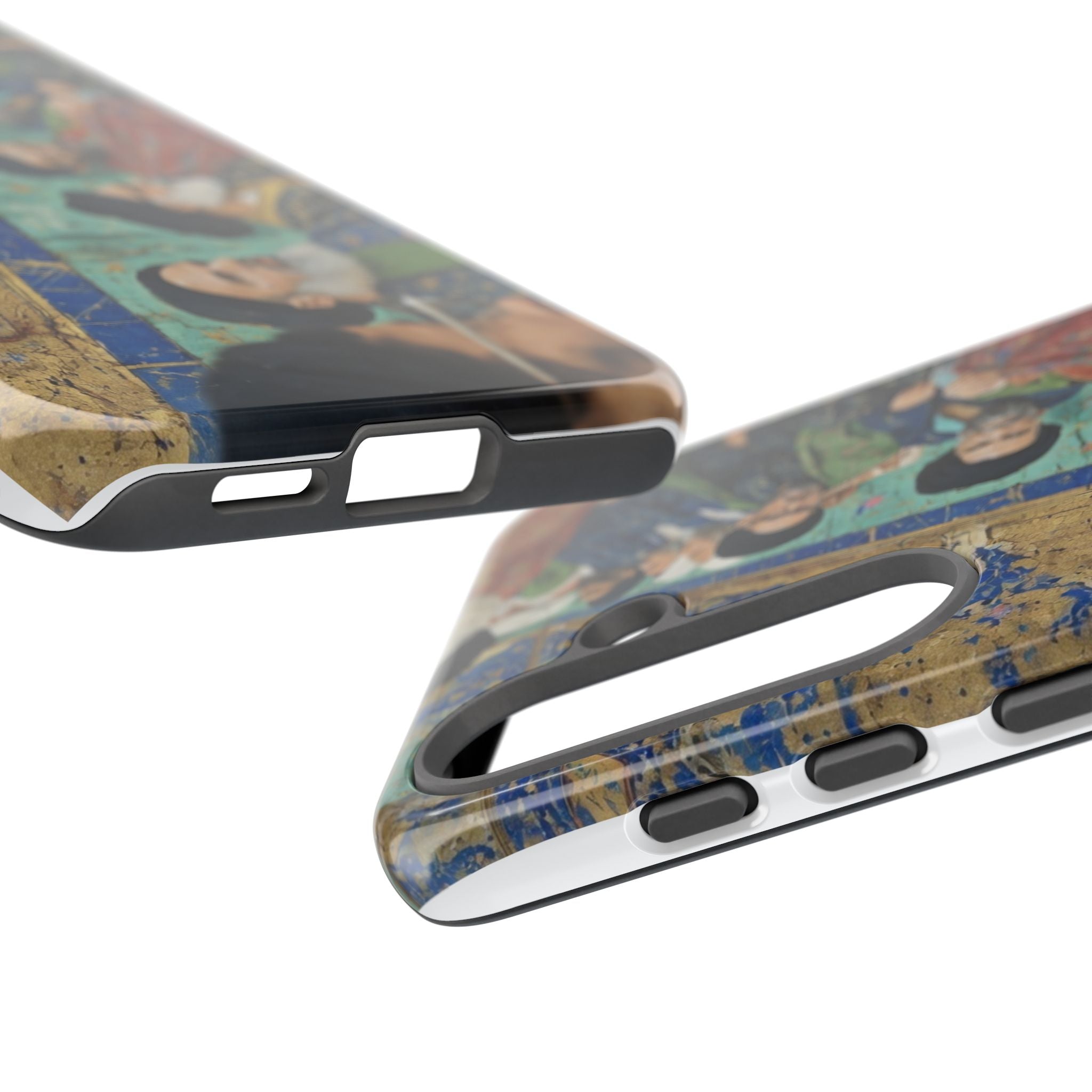 Religious Mosaic Phone Case — Vintage Shrine Scene Protective Hard Case