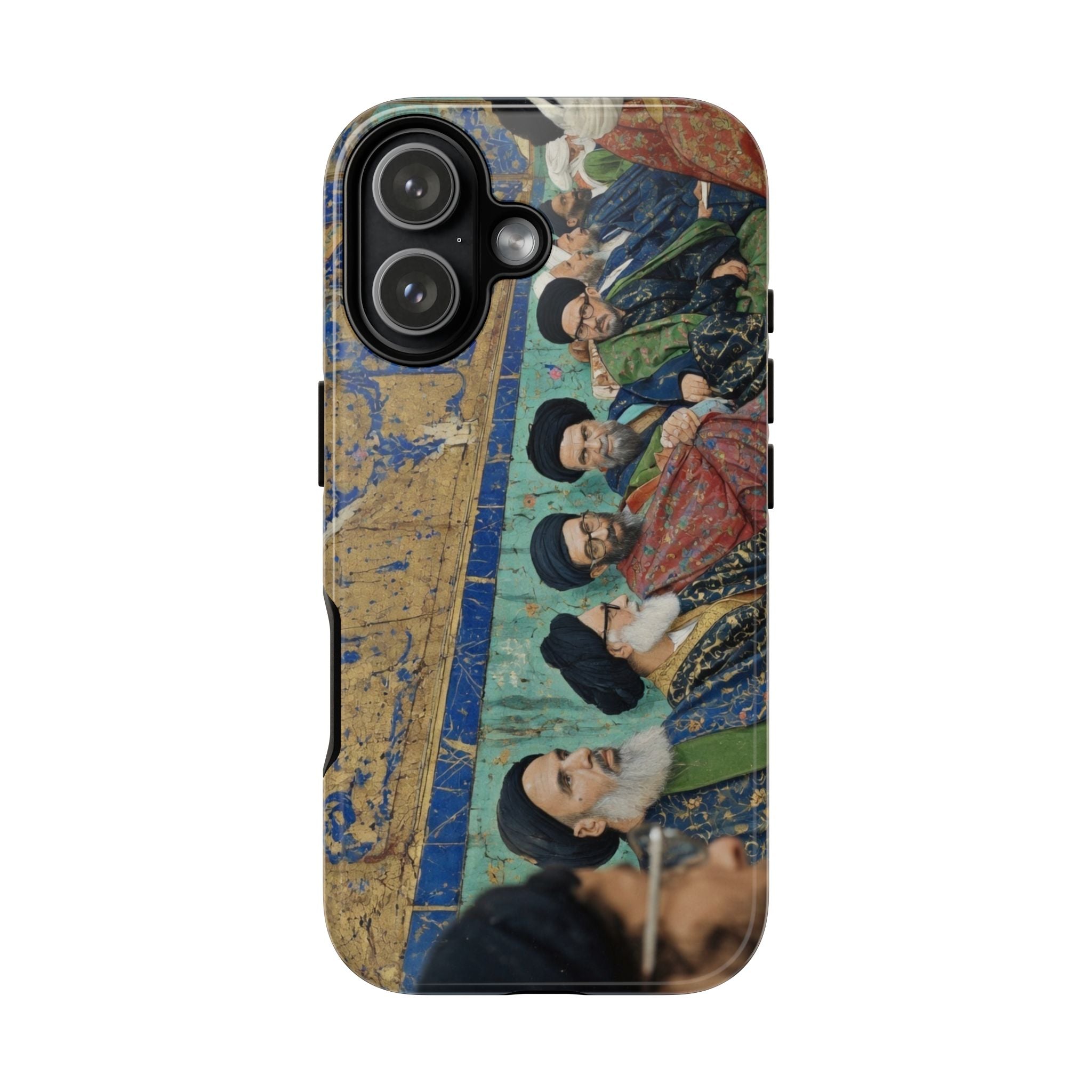 Religious Mosaic Phone Case — Vintage Shrine Scene Protective Hard Case
