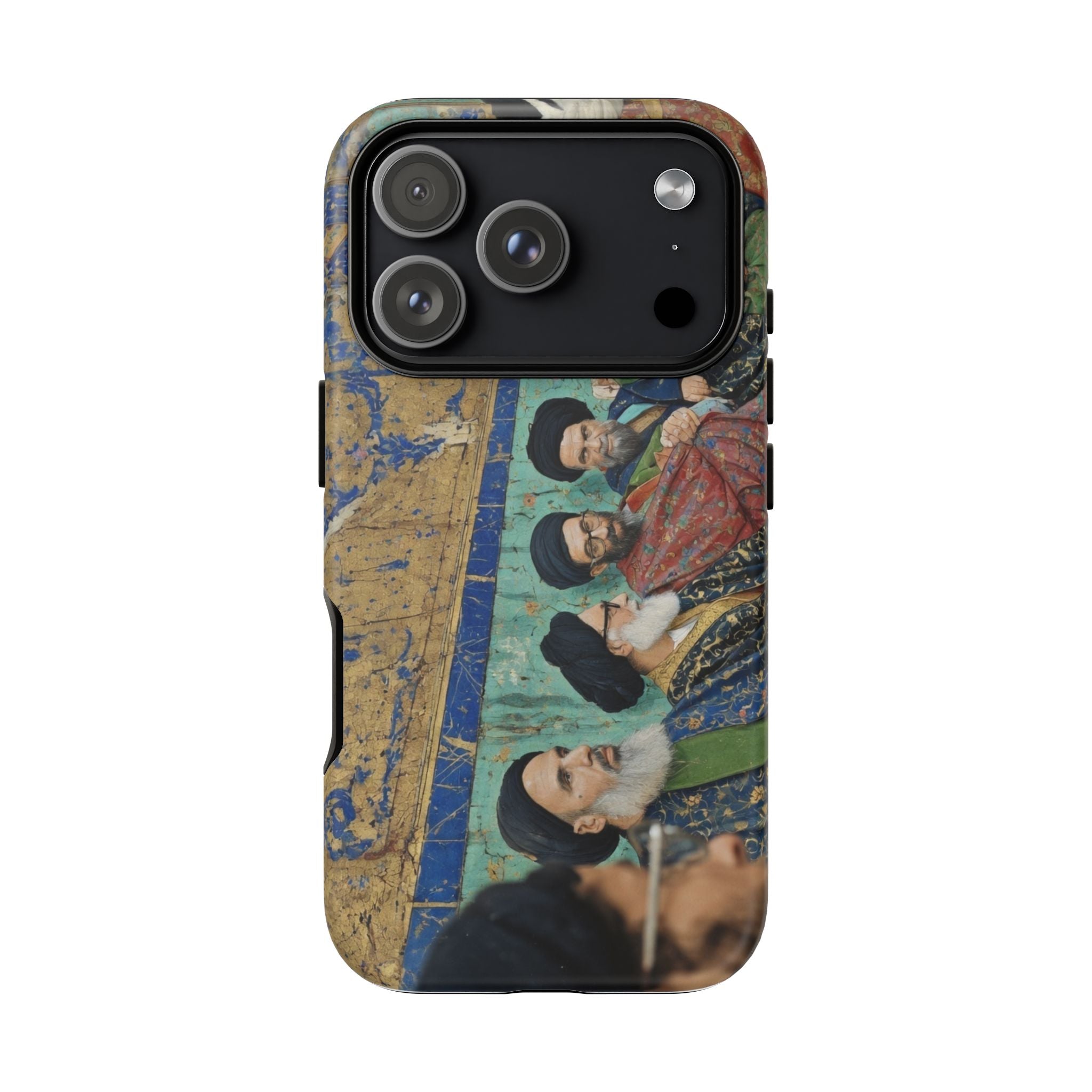 Religious Mosaic Phone Case — Vintage Shrine Scene Protective Hard Case