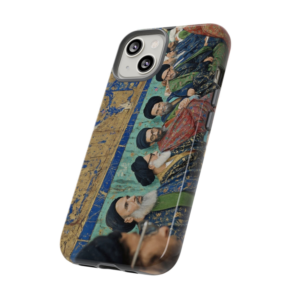 Religious Mosaic Phone Case — Vintage Shrine Scene Protective Hard Case