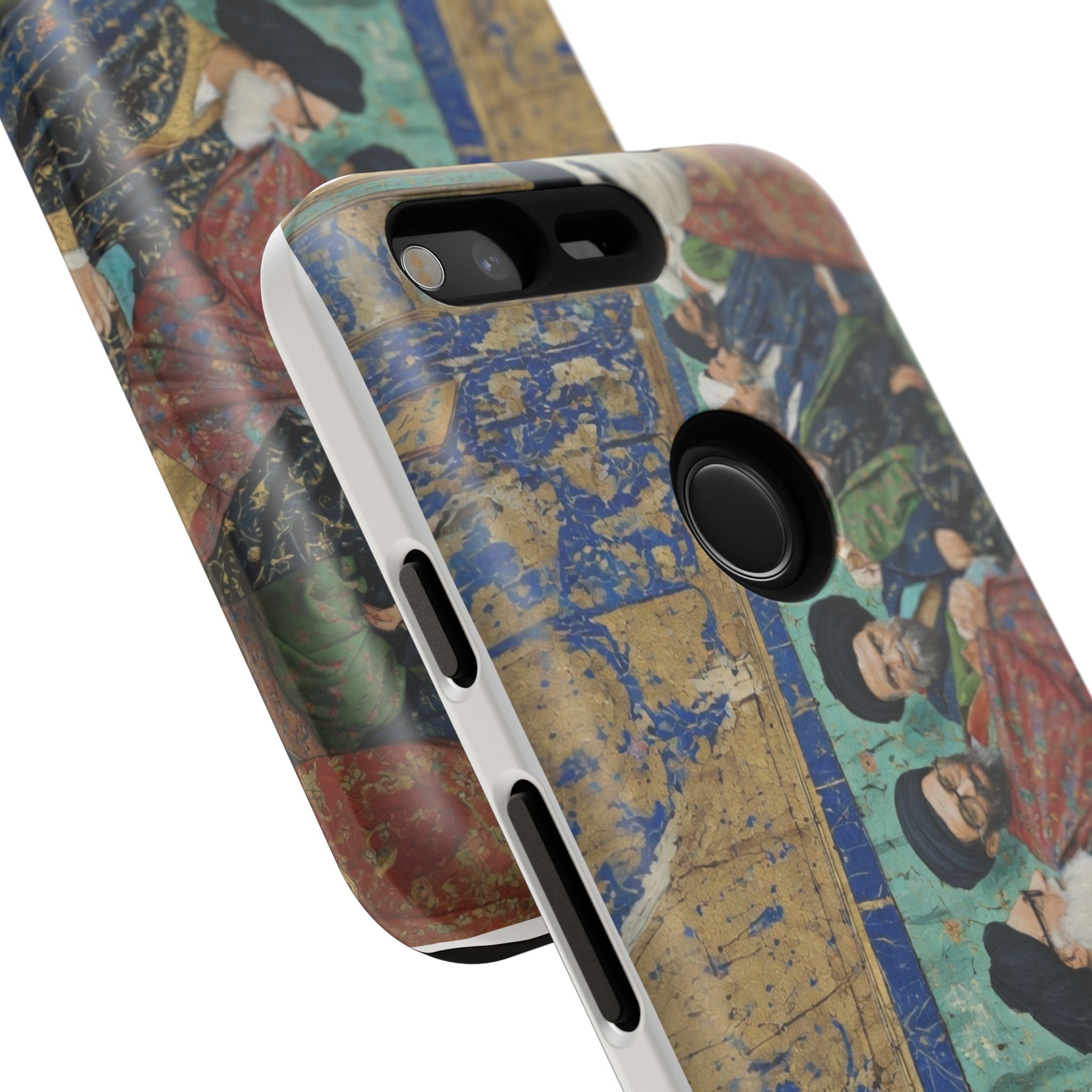 Religious Mosaic Phone Case — Vintage Shrine Scene Protective Hard Case