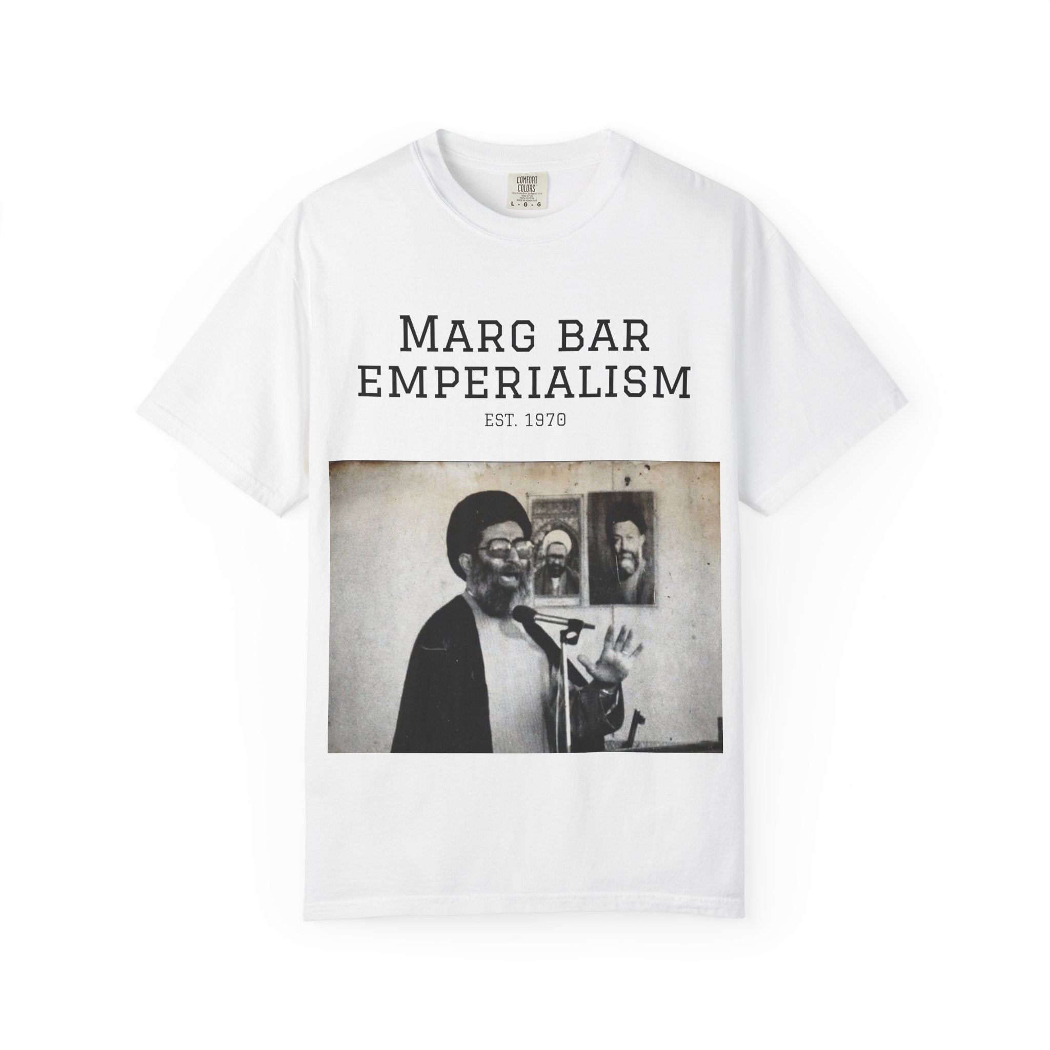 Marg Bar Emperialism Graphic T-Shirt — Vintage Protest Photo Tee