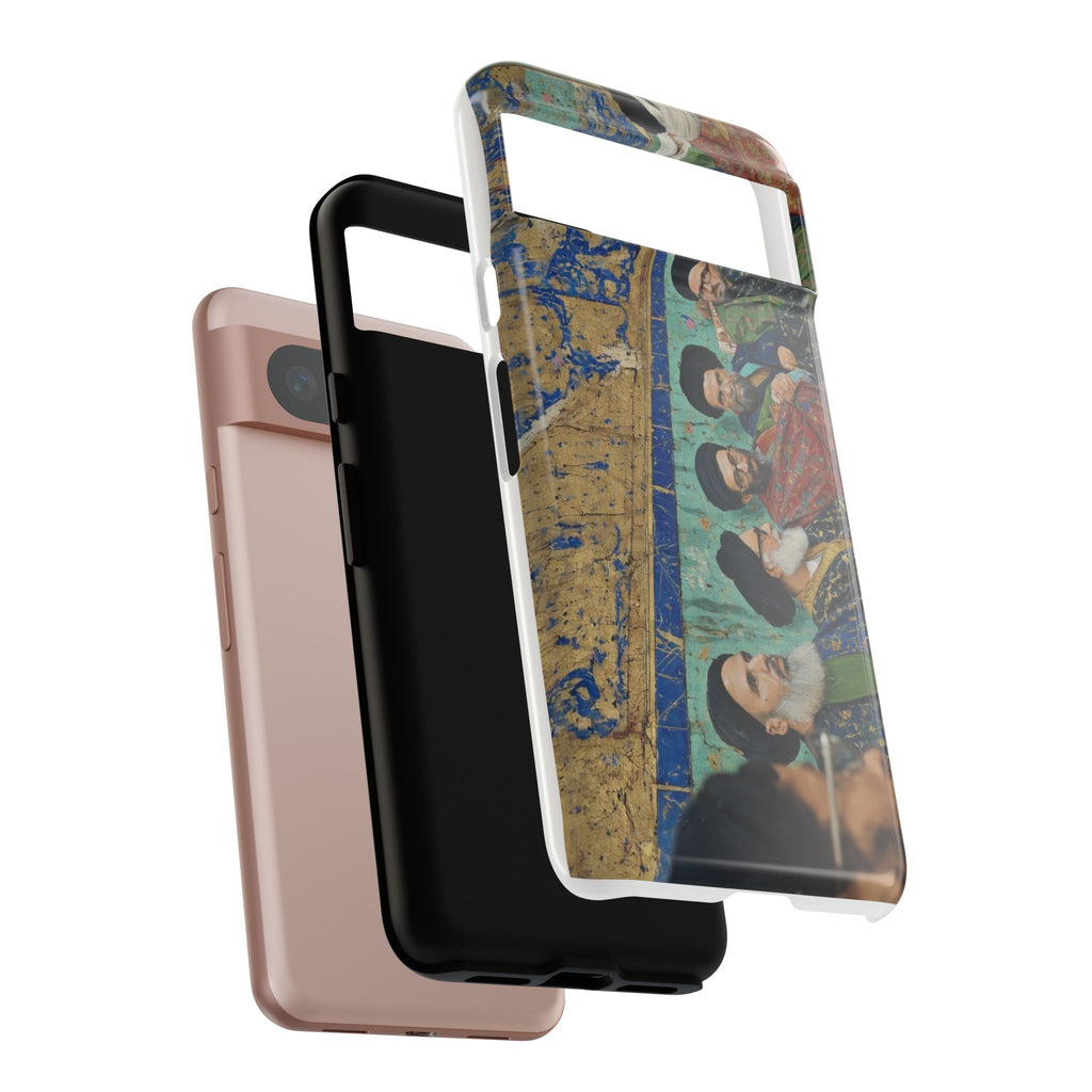 Religious Mosaic Phone Case — Vintage Shrine Scene Protective Hard Case