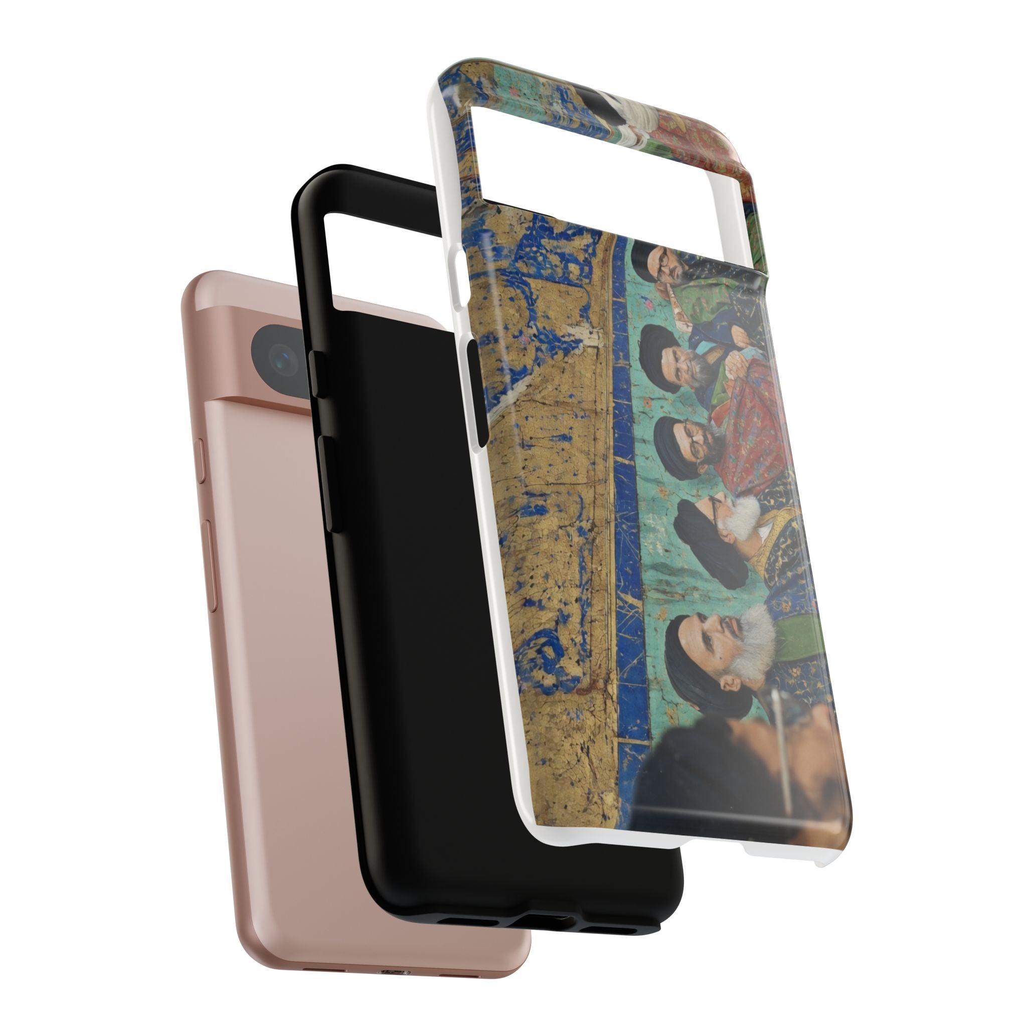 Religious Mosaic Phone Case — Vintage Shrine Scene Protective Hard Case