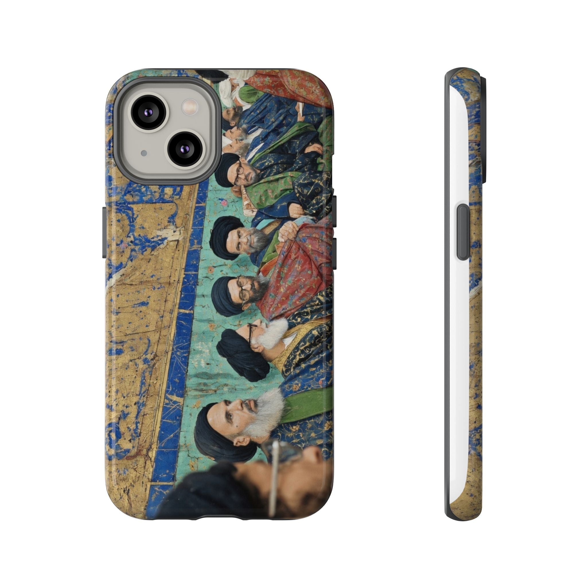 Religious Mosaic Phone Case — Vintage Shrine Scene Protective Hard Case