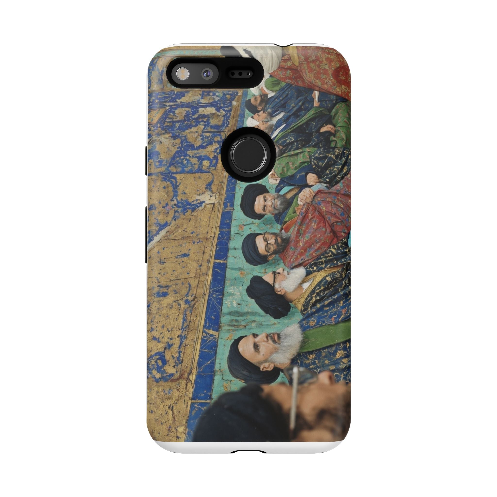 Religious Mosaic Phone Case — Vintage Shrine Scene Protective Hard Case