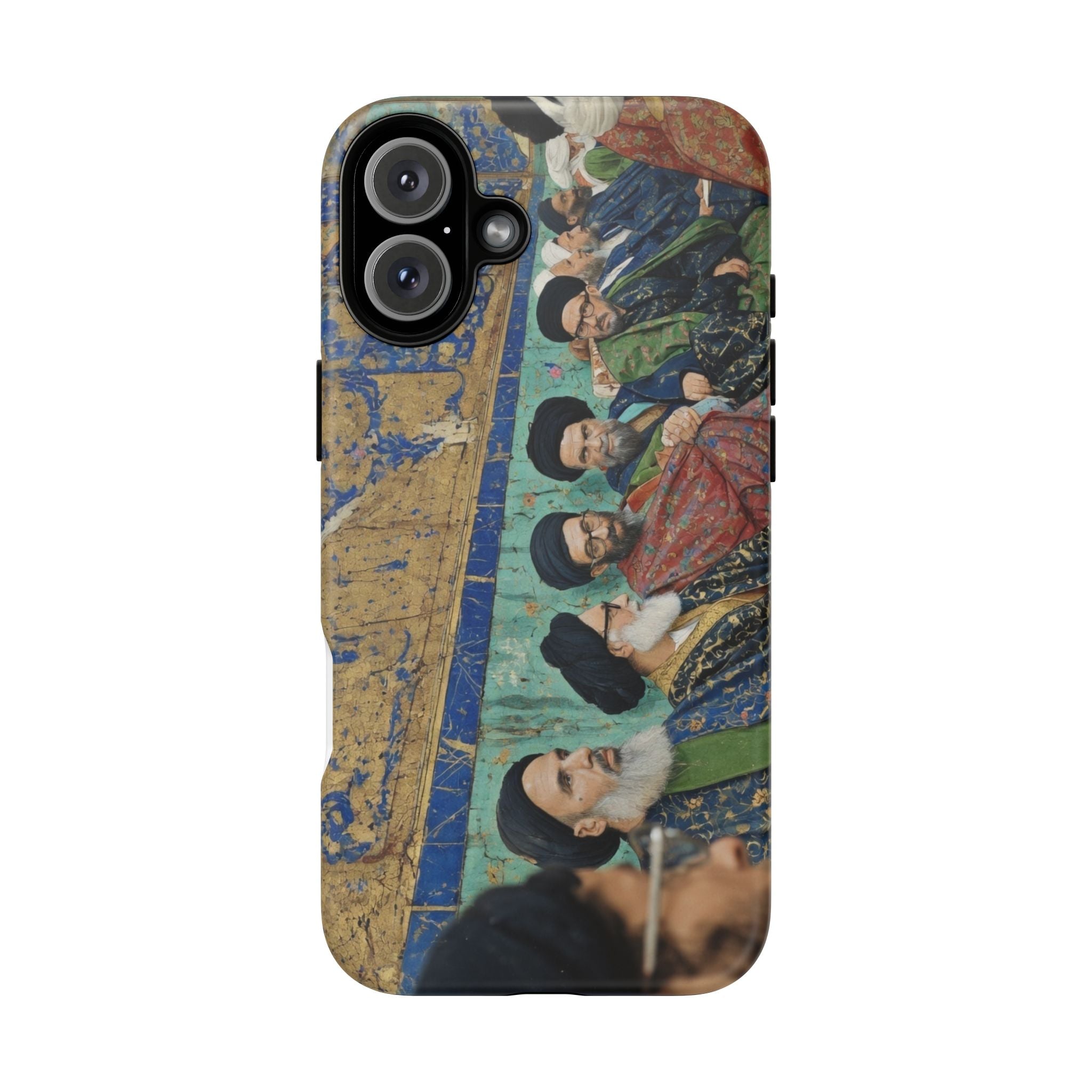 Religious Mosaic Phone Case — Vintage Shrine Scene Protective Hard Case