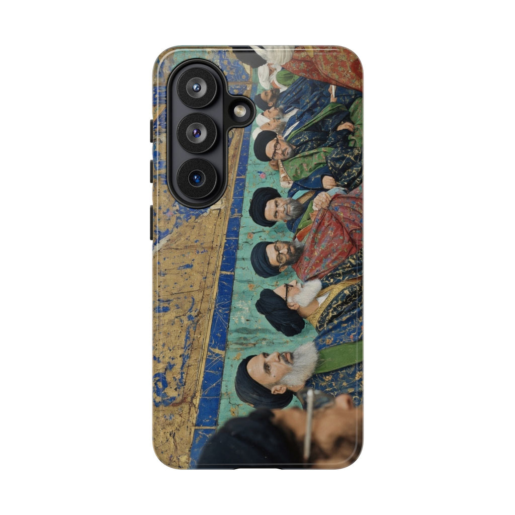 Religious Mosaic Phone Case — Vintage Shrine Scene Protective Hard Case