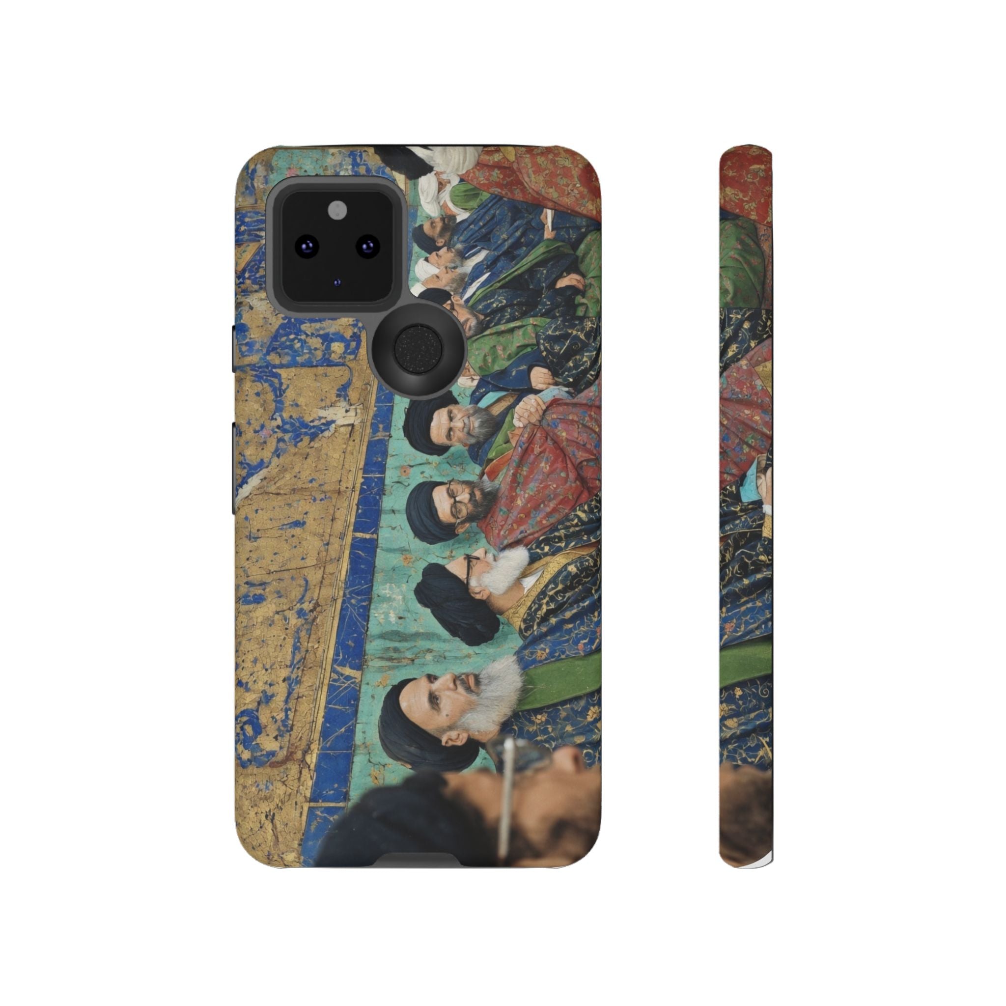 Religious Mosaic Phone Case — Vintage Shrine Scene Protective Hard Case