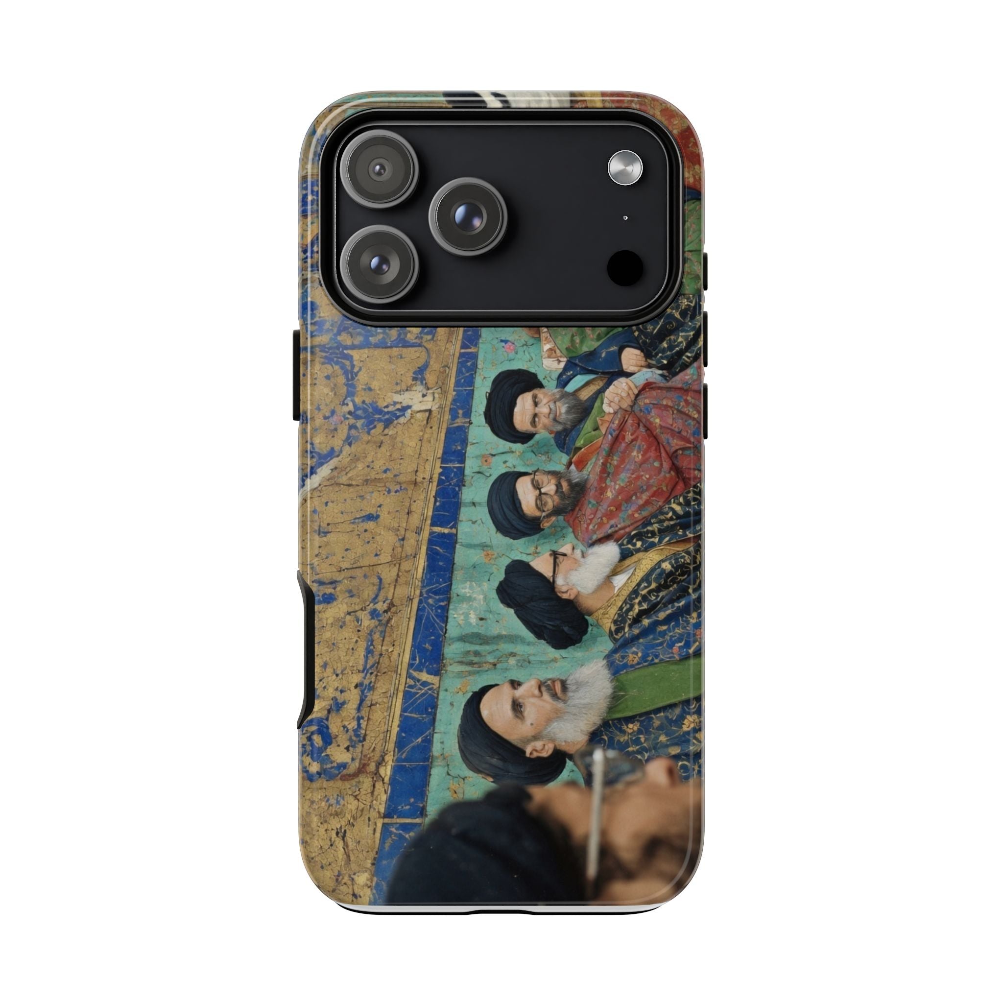 Religious Mosaic Phone Case — Vintage Shrine Scene Protective Hard Case