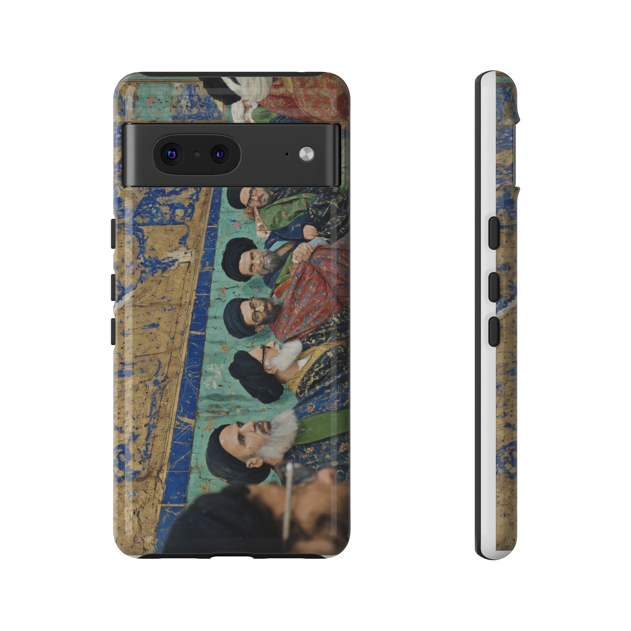 Religious Mosaic Phone Case — Vintage Shrine Scene Protective Hard Case