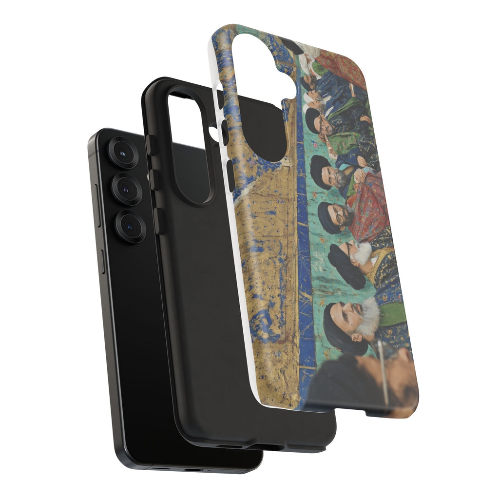Religious Mosaic Phone Case — Vintage Shrine Scene Protective Hard Case
