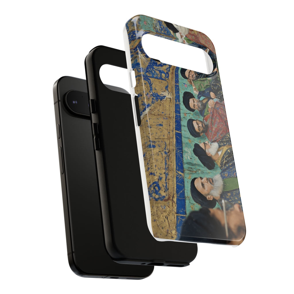 Religious Mosaic Phone Case — Vintage Shrine Scene Protective Hard Case