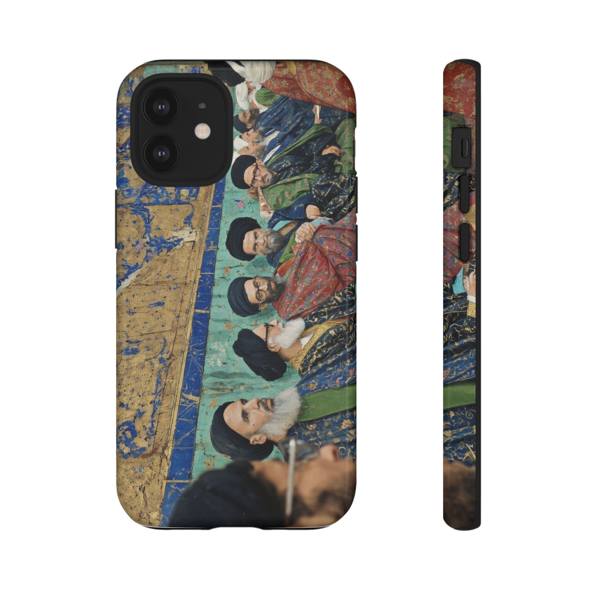 Religious Mosaic Phone Case — Vintage Shrine Scene Protective Hard Case