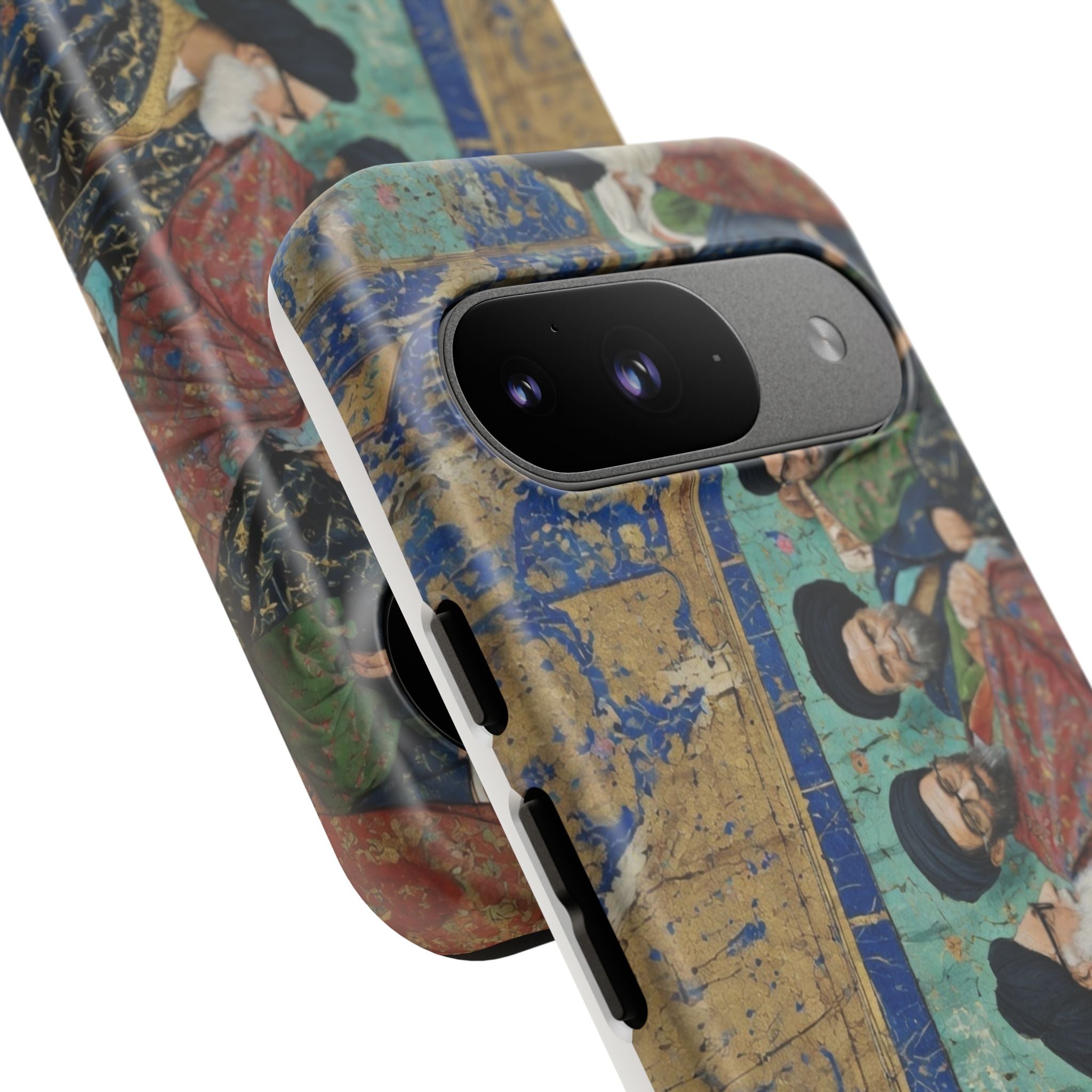 Religious Mosaic Phone Case — Vintage Shrine Scene Protective Hard Case