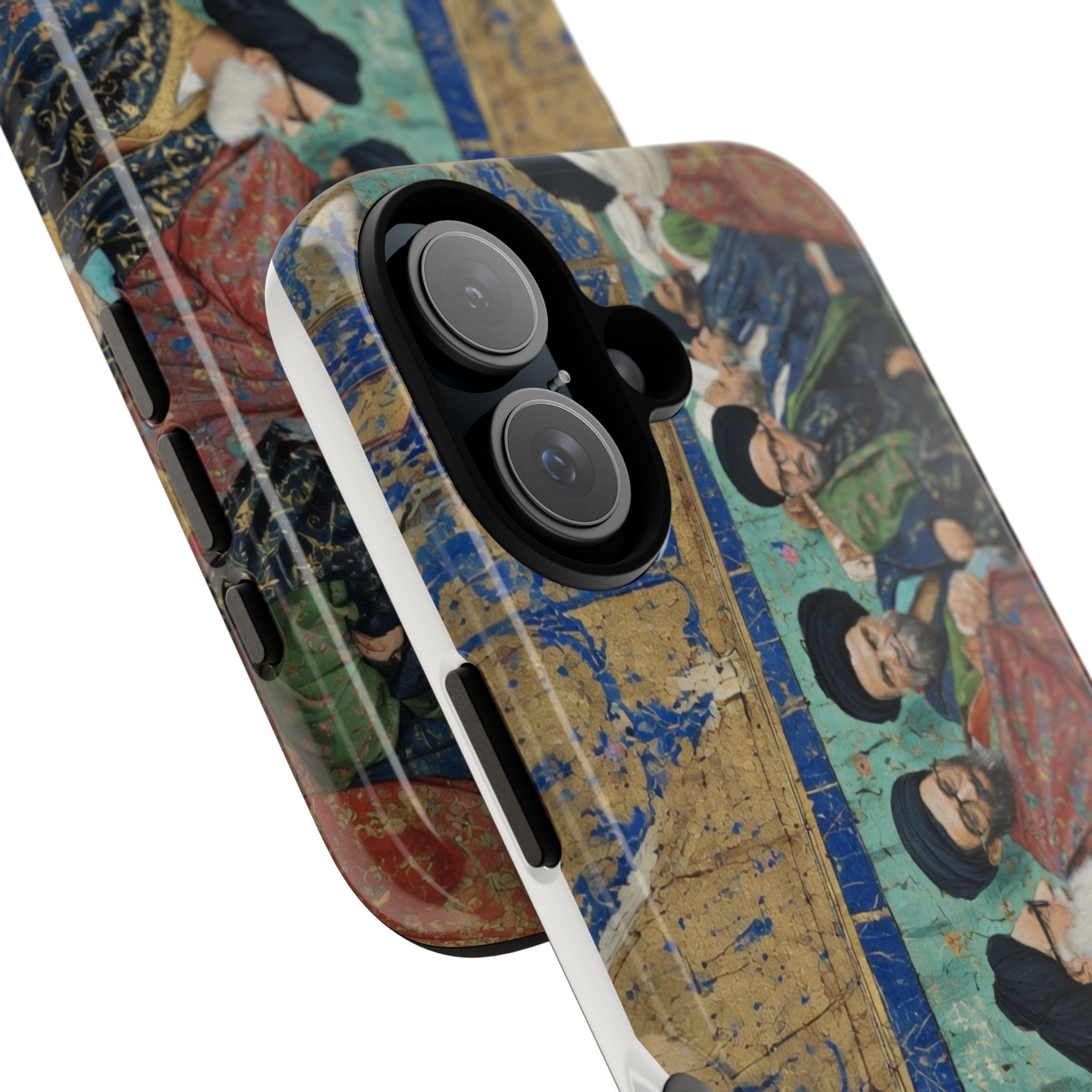 Religious Mosaic Phone Case — Vintage Shrine Scene Protective Hard Case