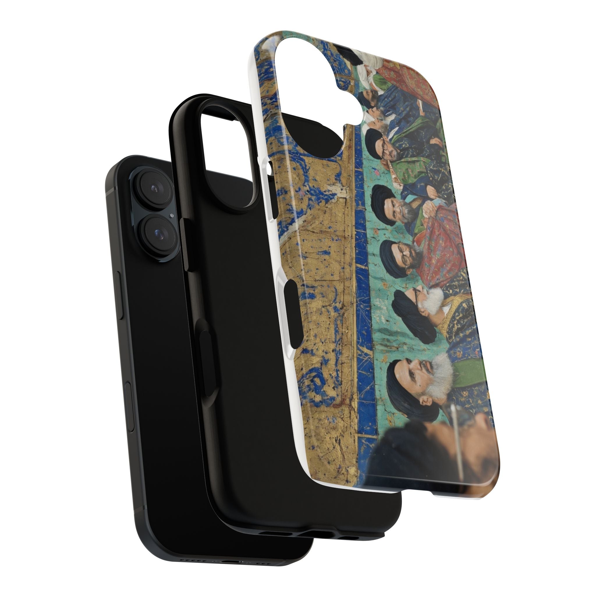 Religious Mosaic Phone Case — Vintage Shrine Scene Protective Hard Case