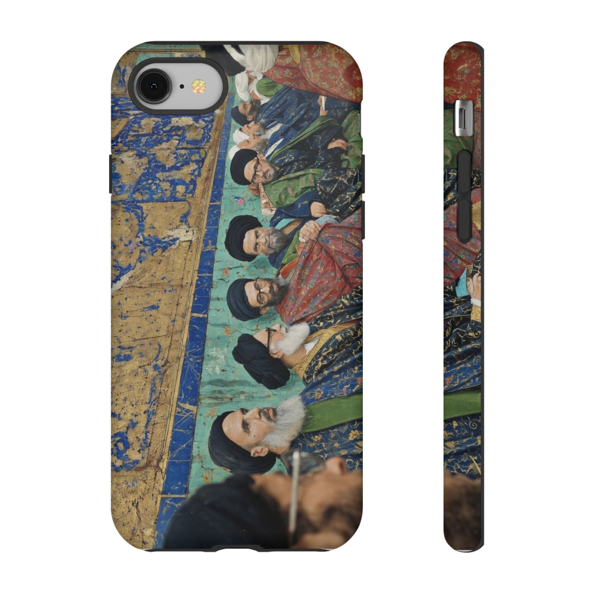 Religious Mosaic Phone Case — Vintage Shrine Scene Protective Hard Case
