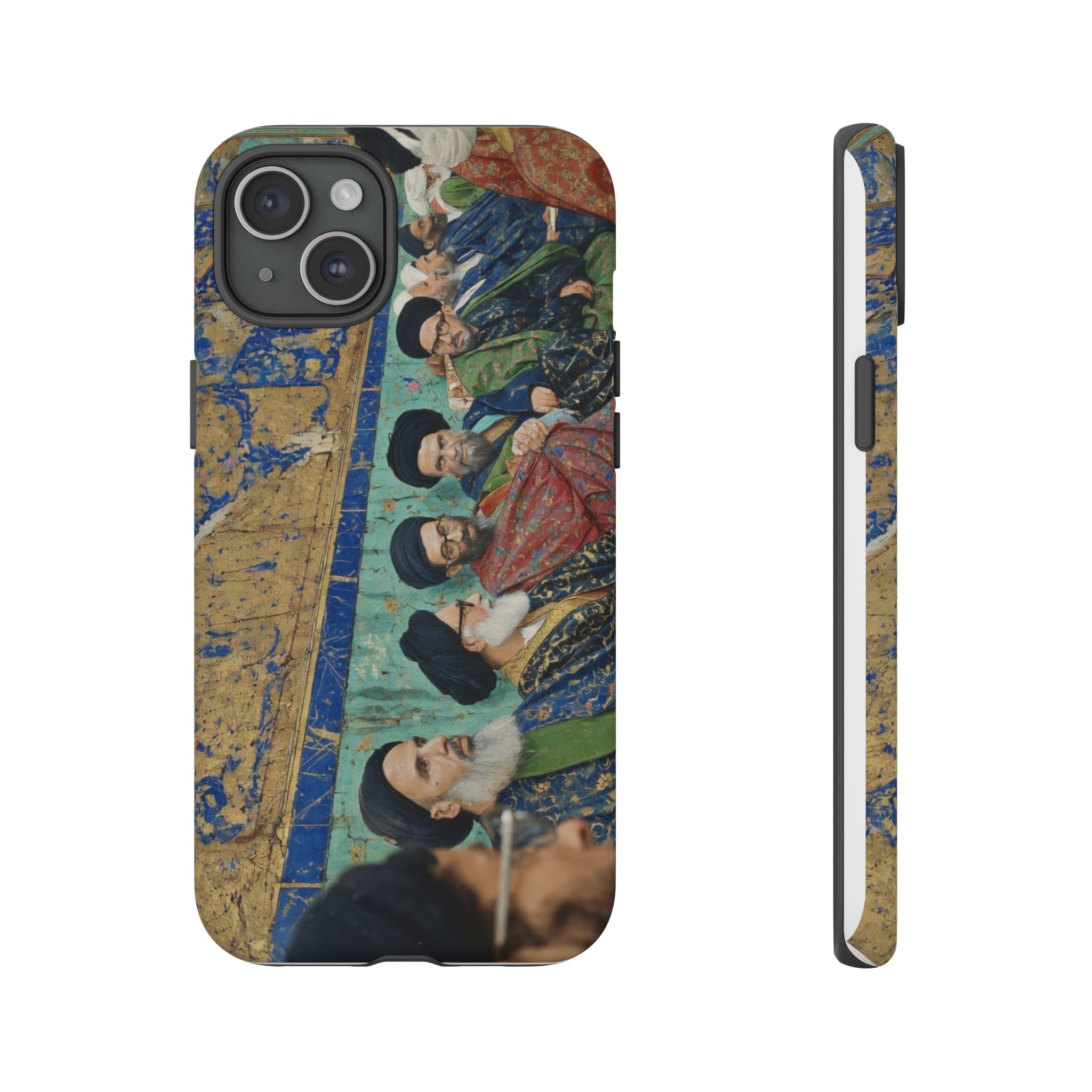 Religious Mosaic Phone Case — Vintage Shrine Scene Protective Hard Case